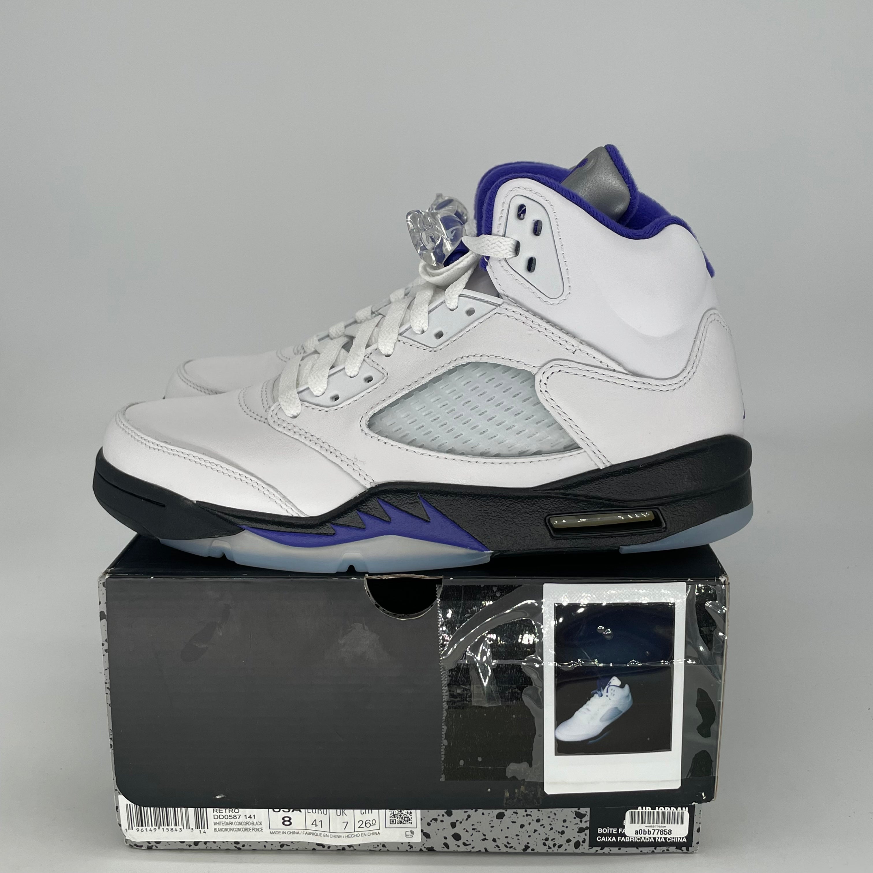 AIR JORDAN 5 DARK CONCORD DD0587-141 SIZE 8/9.5W