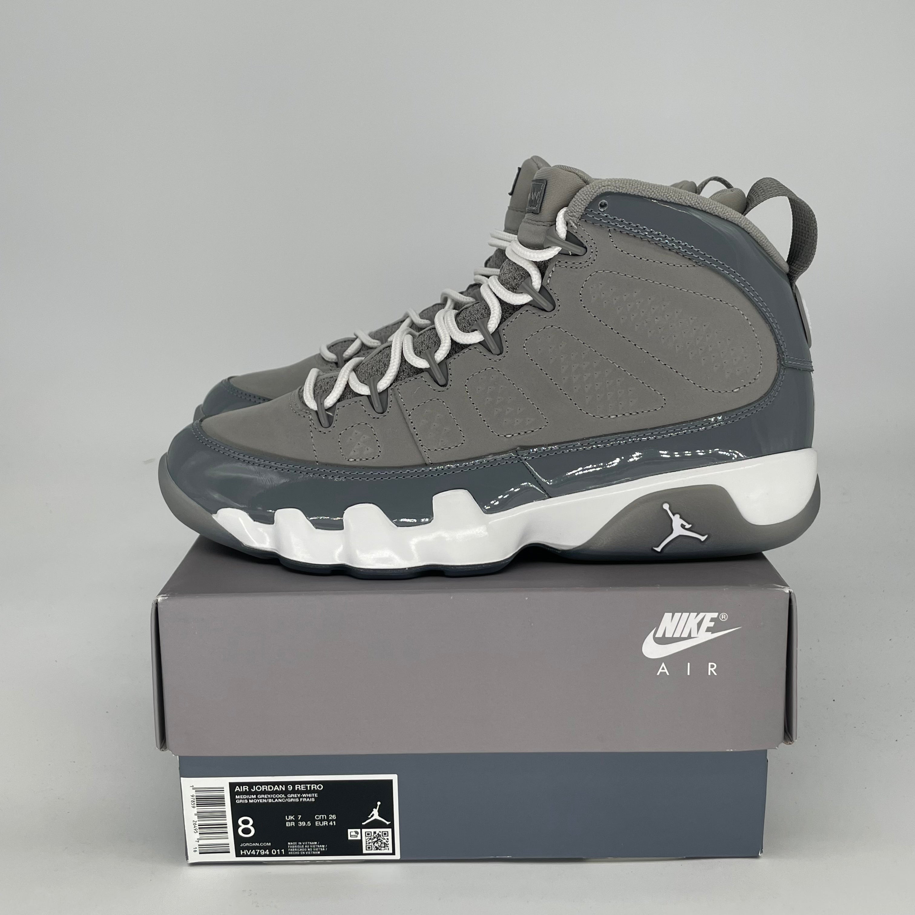 AIR JORDAN 9 COOL GREY HV4794-011 SIZE 8/9.5W