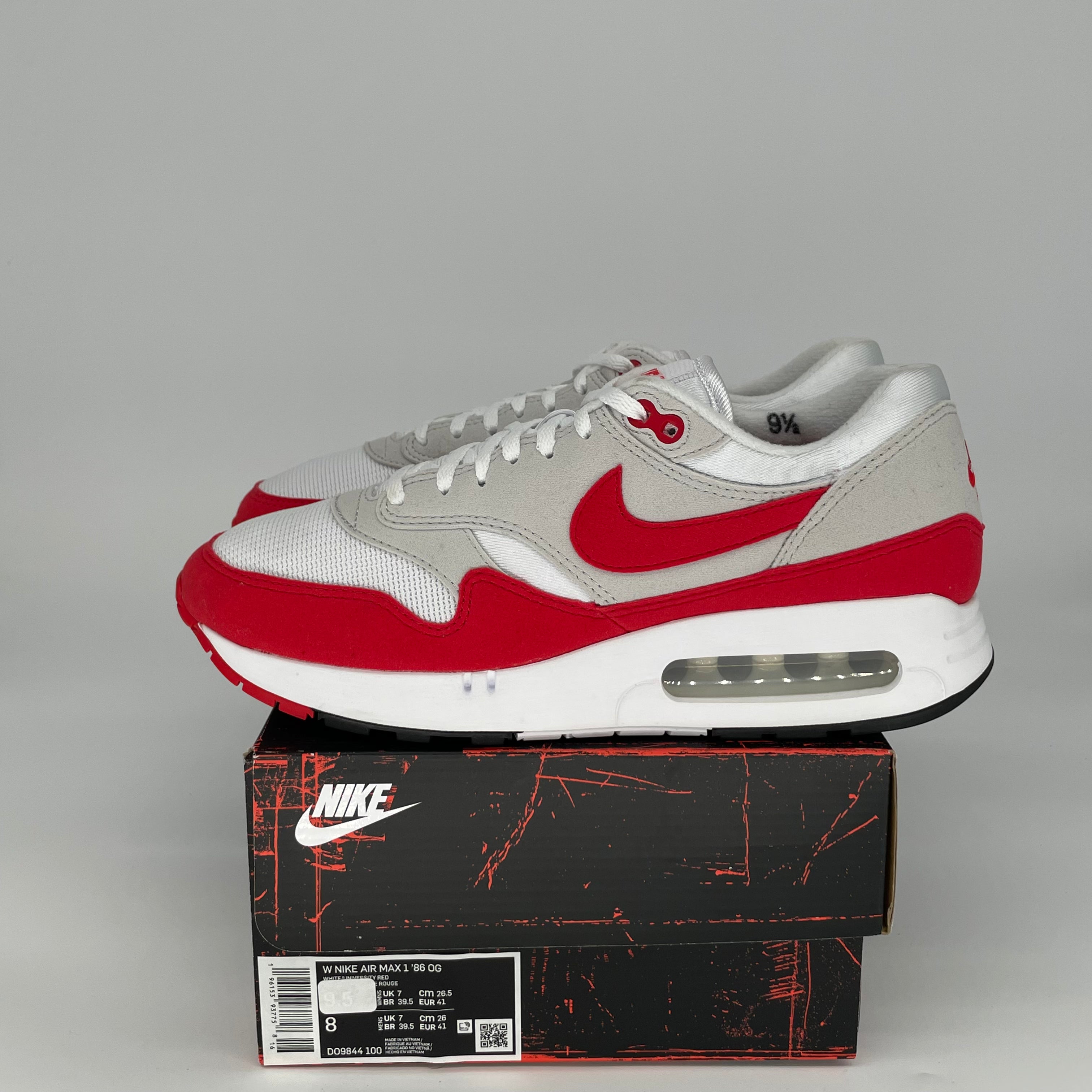 NIKE AIR MAX 1 BIG BUBBLE SPORT RED W SIZE 8/9.5W DO9844-100