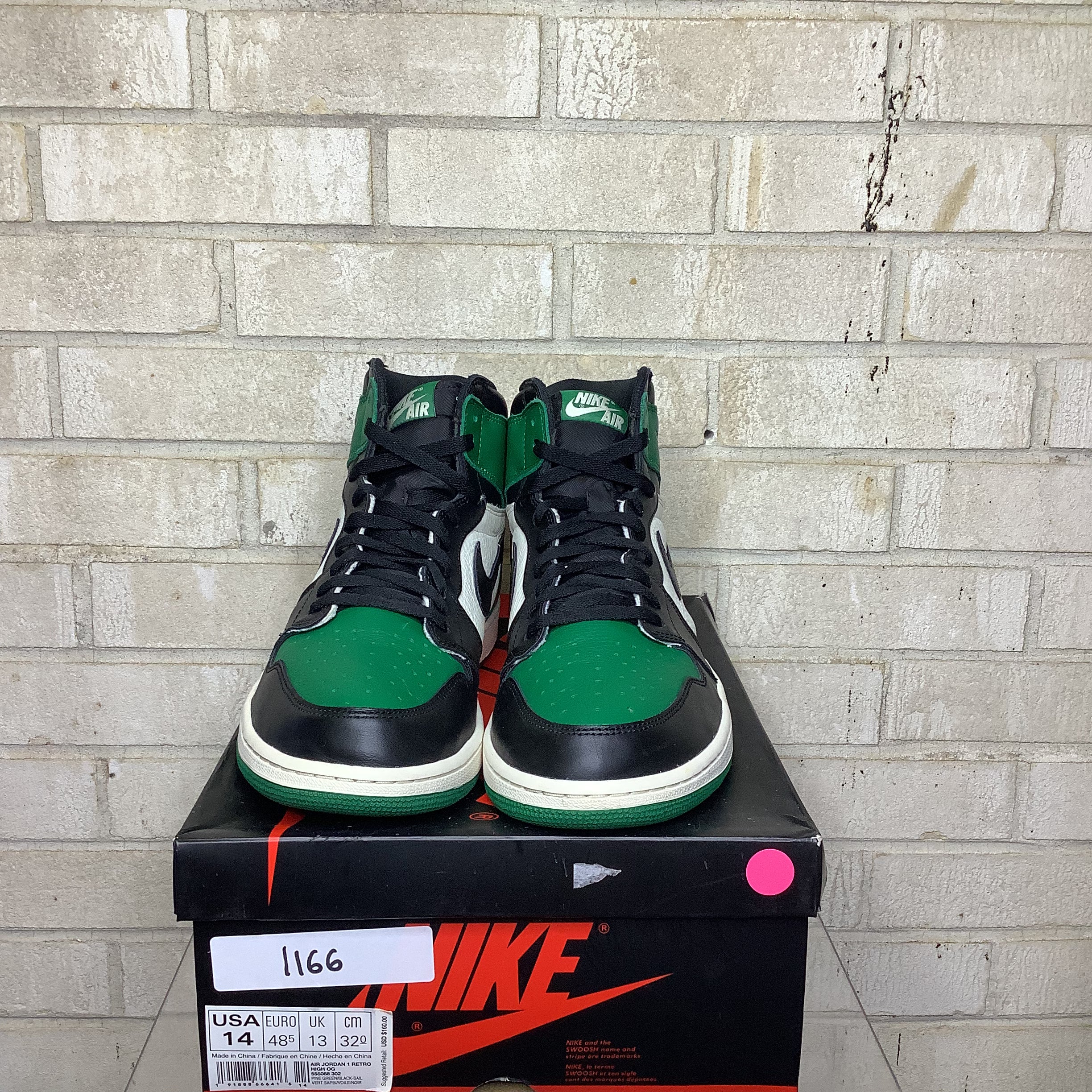 Air Jordan 1 Pine Green Size 14 555088-302