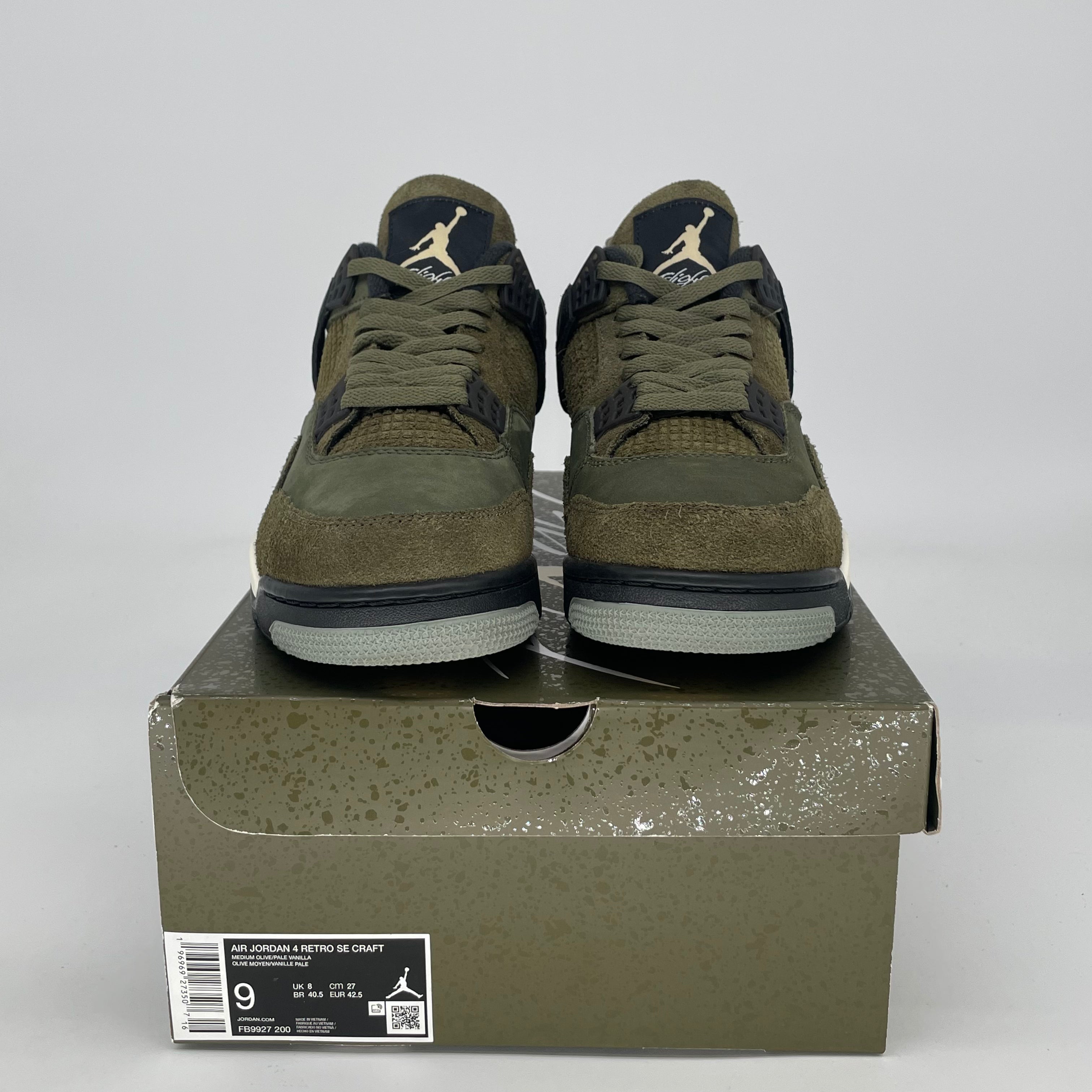 AIR JORDAN 4 CRAFT MEDIUM OLIVE FB9927-200 SIZE 9/10.5W