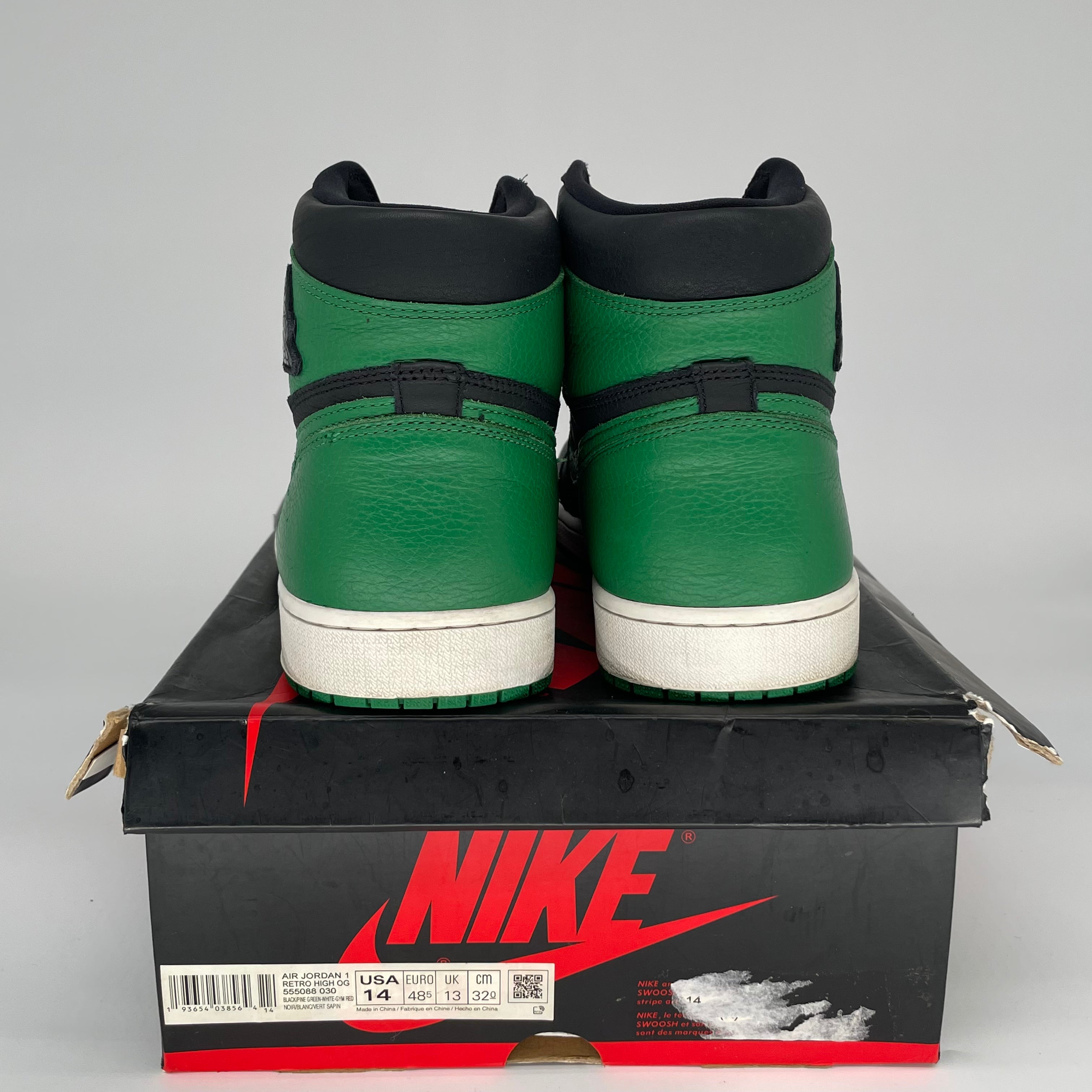 AIR JORDAN 1 PINE GREEN BLACK SIZE 14 555088-030