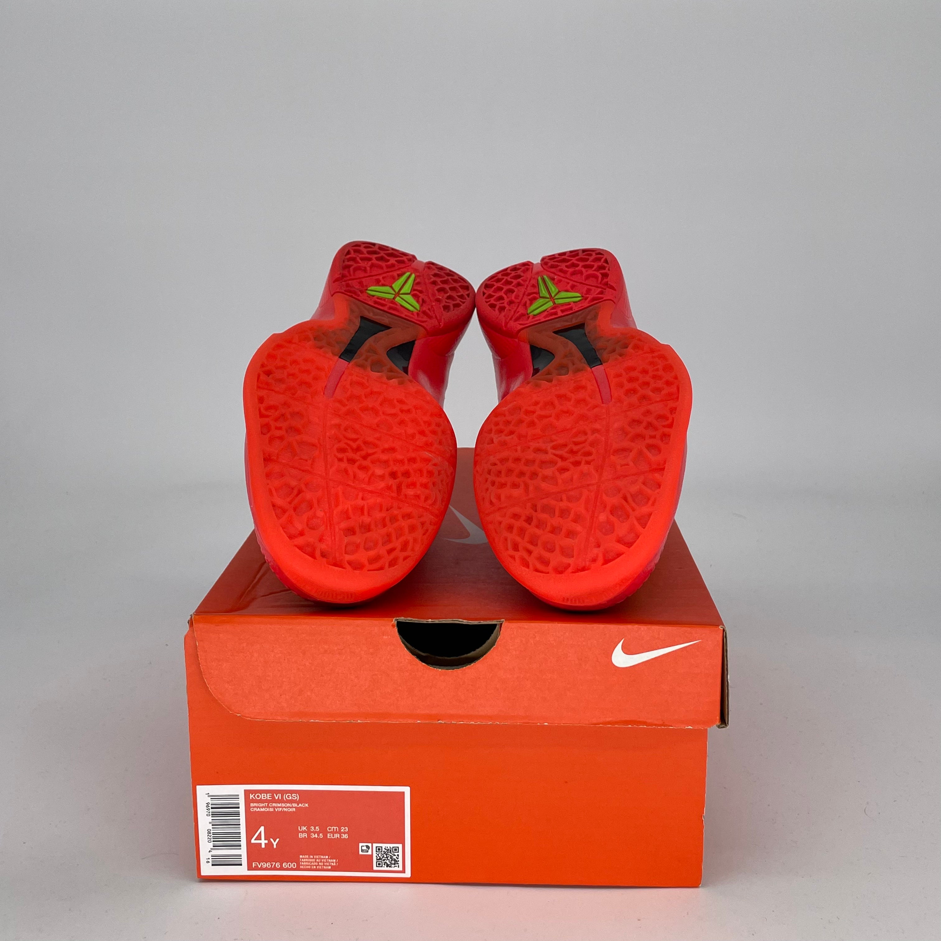 NIKE KOBE 6 REVERSE GRINCH SIZE 4/5.5W FV9676-600