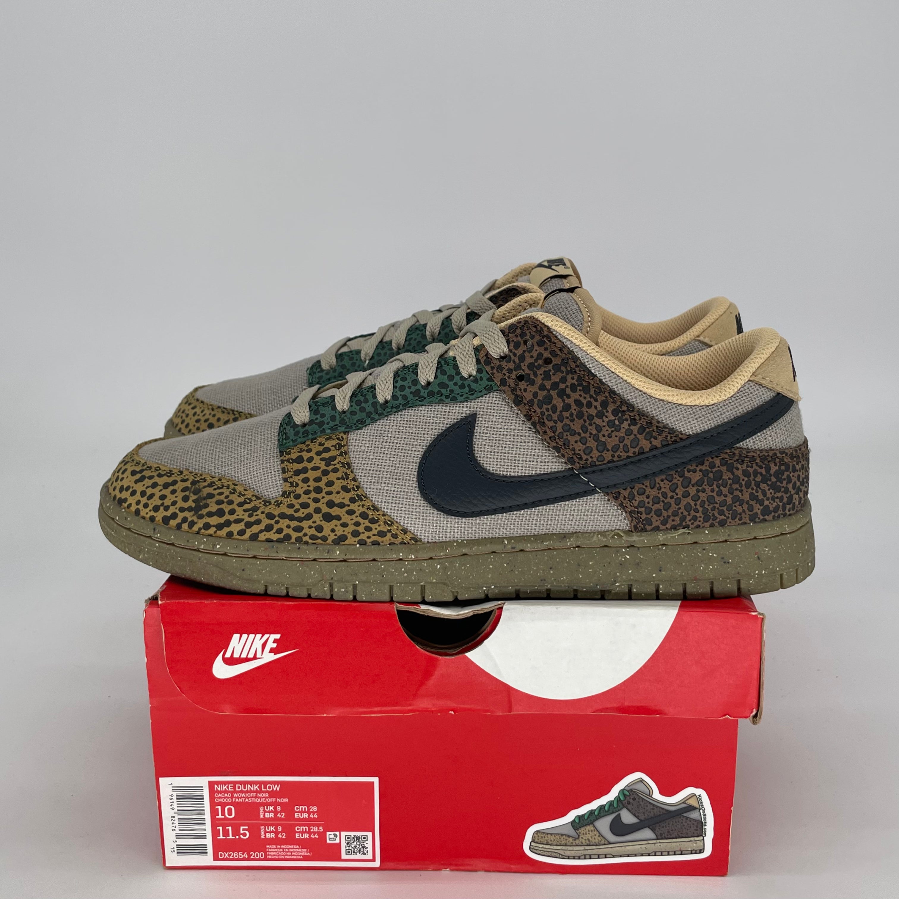 NIKE DUNK LOW SAFARI GOLDEN MOSS DX2654-200 SIZE 10/11.5W
