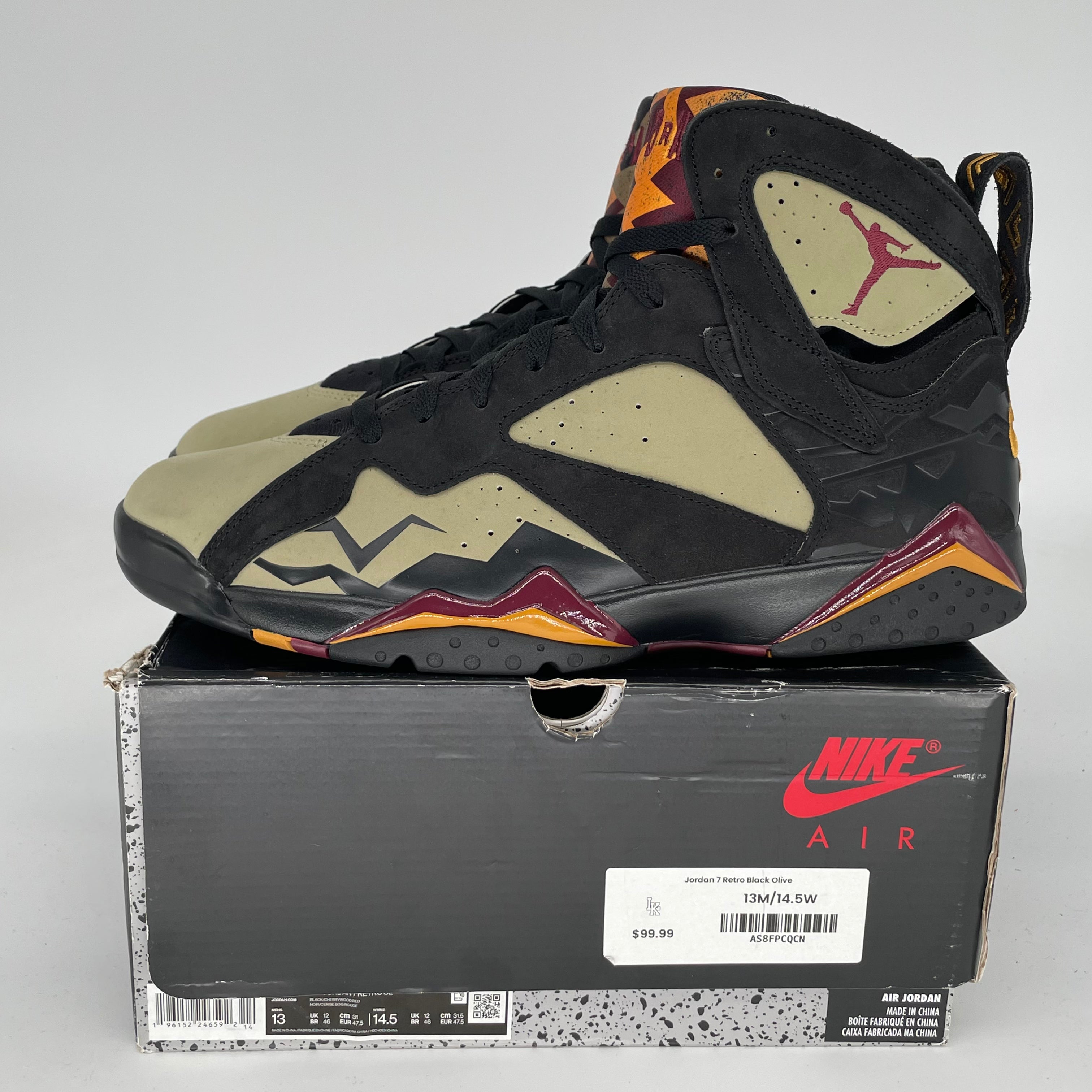 AIR JORDAN 7 BLACK OLIVE SIZE 13 DN9782-001