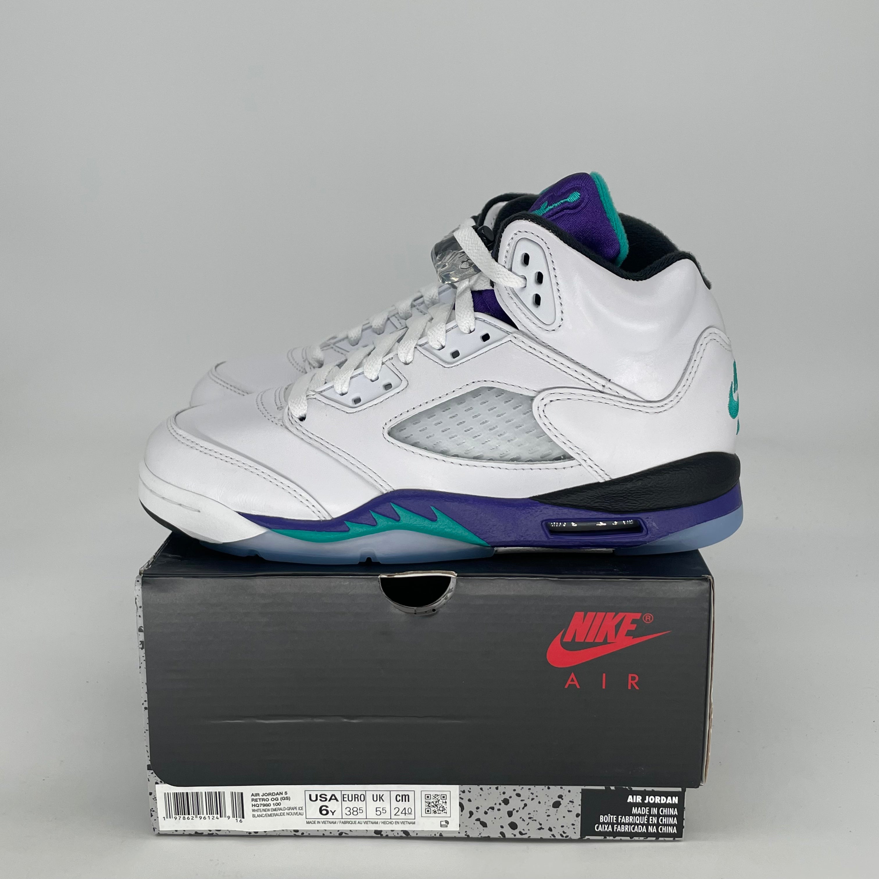 AIR JORDAN 5 GRAPE HQ7980-100 SIZE 6/7.5W