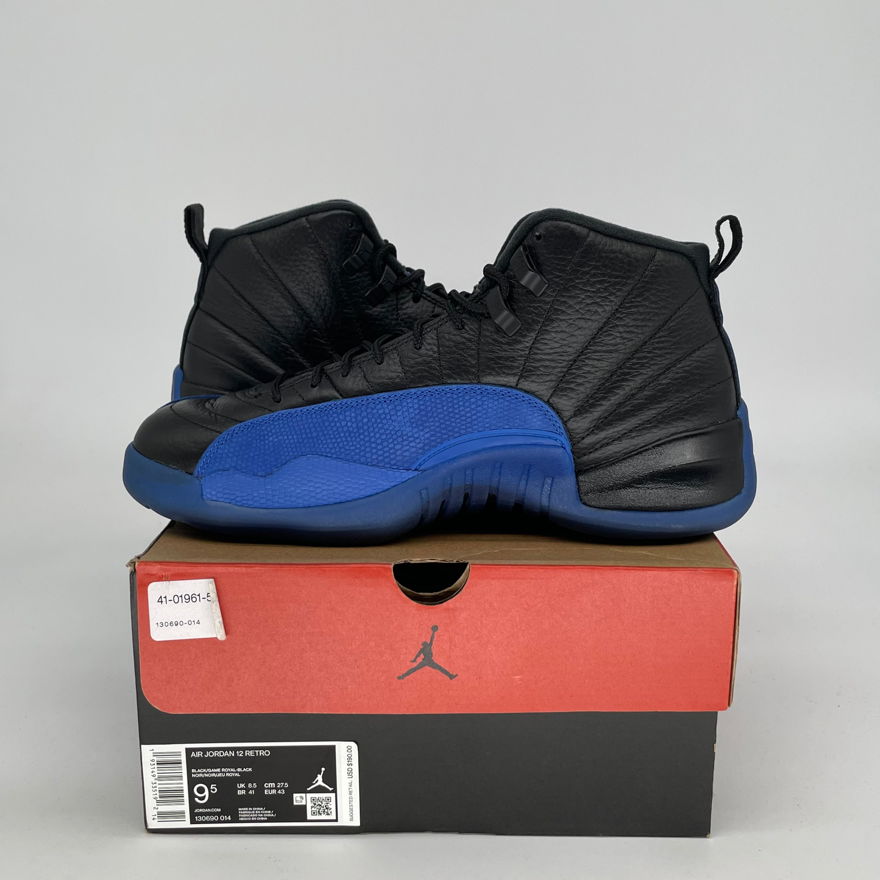 AIR JORDAN 12 BLACK GAME ROYAL SIZE 9.5/11W 130690-014