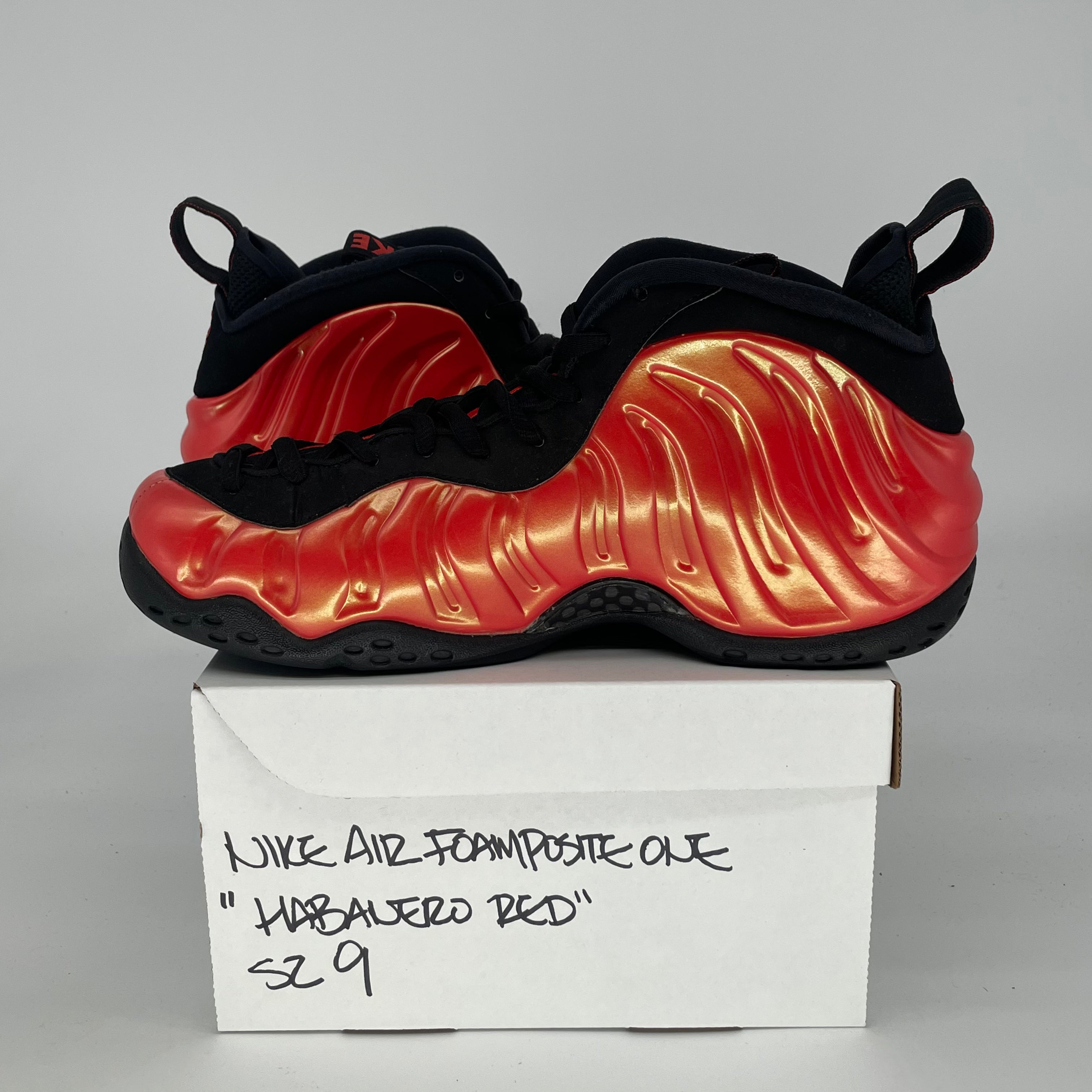 NIKE AIR FOAMPOSITE ONE HABANERO RED 314996-603 SIZE 9/10.5W
