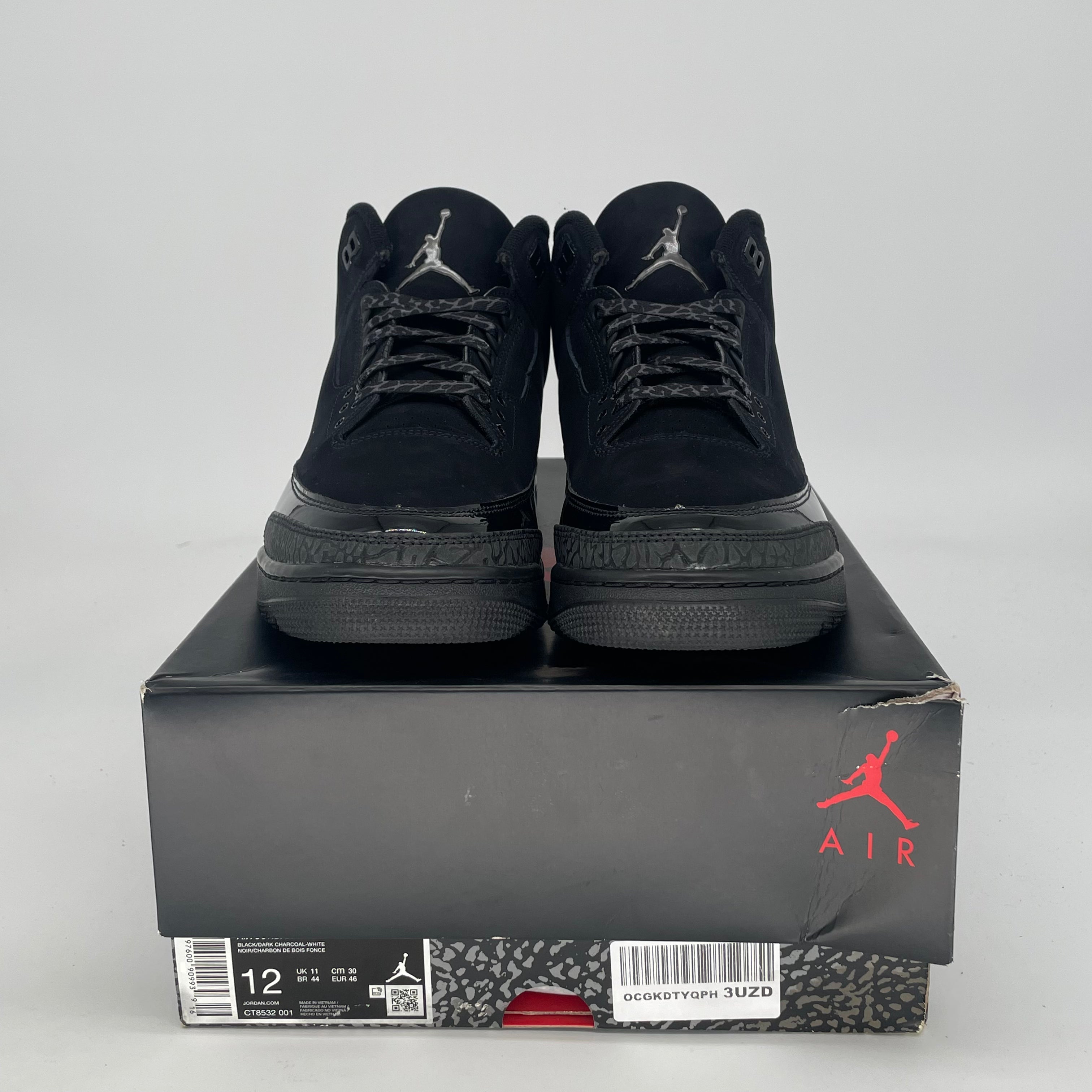 AIR JORDAN 3 BLACK CAT CT8532-001 SIZE 12/13.5W