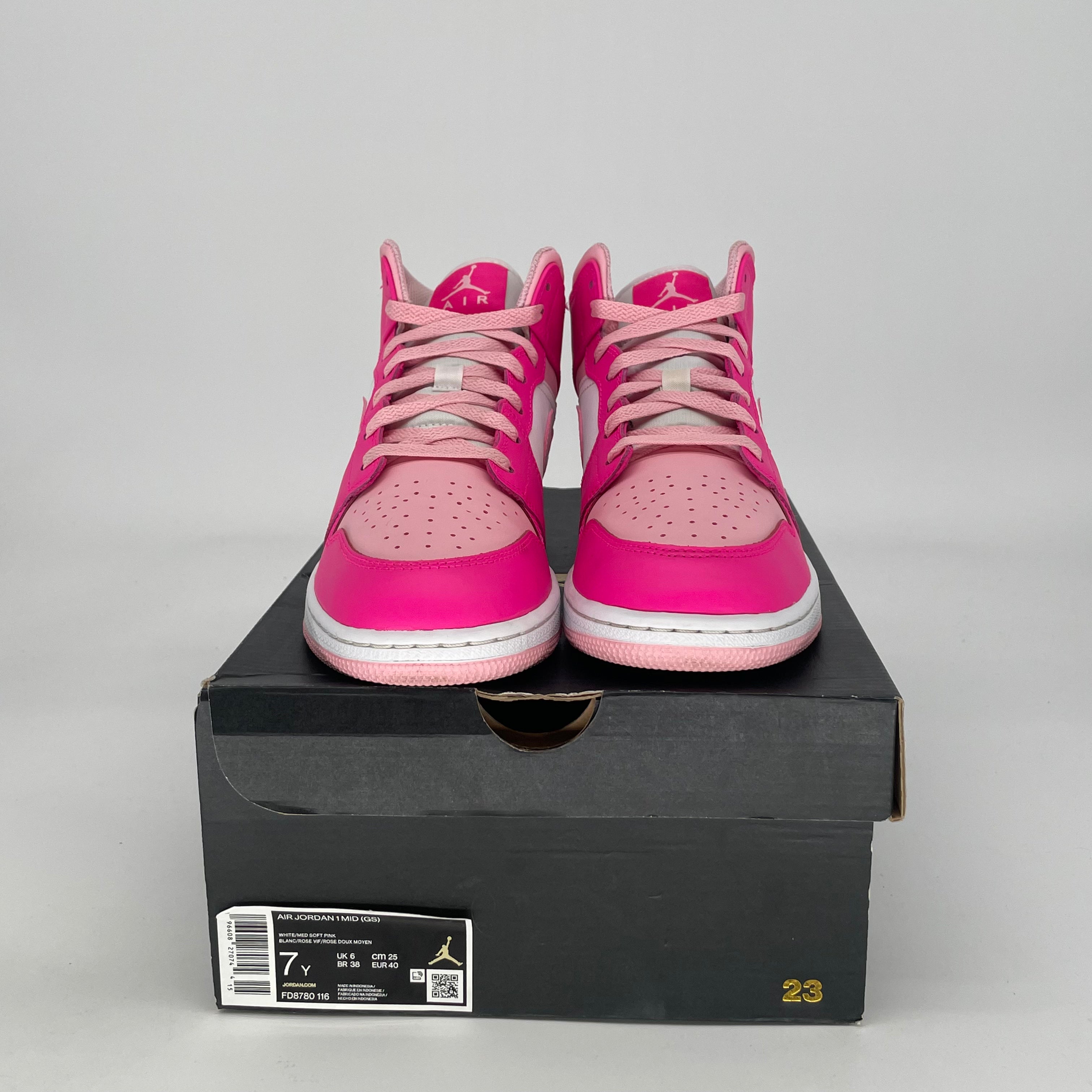 AIR JORDAN 1 MID FIERCE PINK FD8780-116 SIZE 7/8.5W