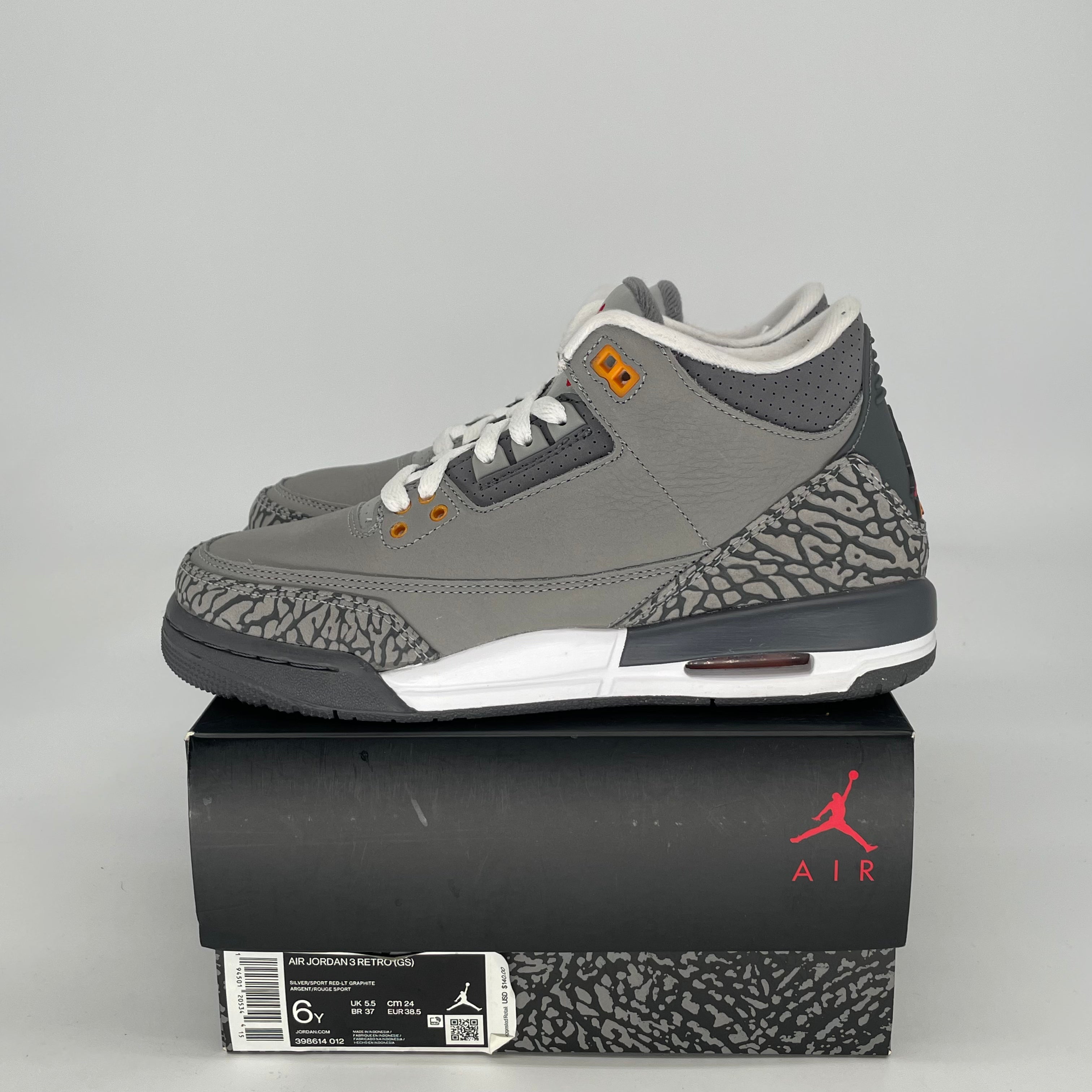 AIR JORDAN 3 COOL GREY CT8532-012 SIZE 6/7.5W