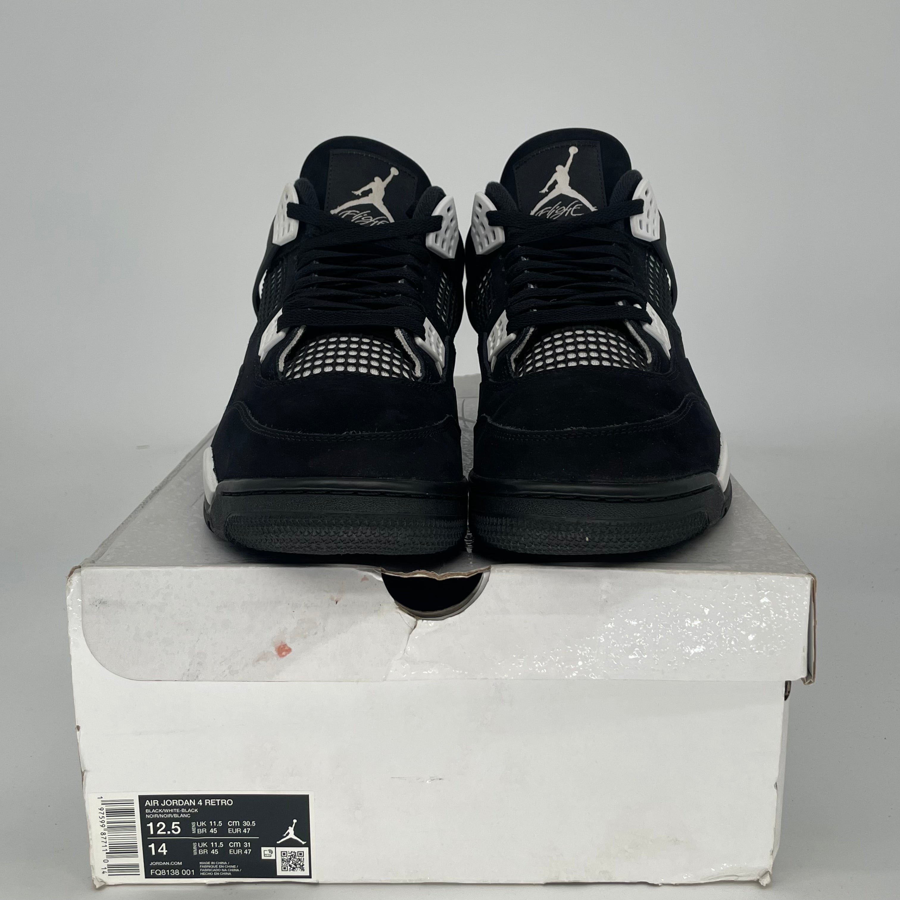 AIR JORDAN 4 WHITE THUNDER FQ8138-001 SIZE 12.5/14W