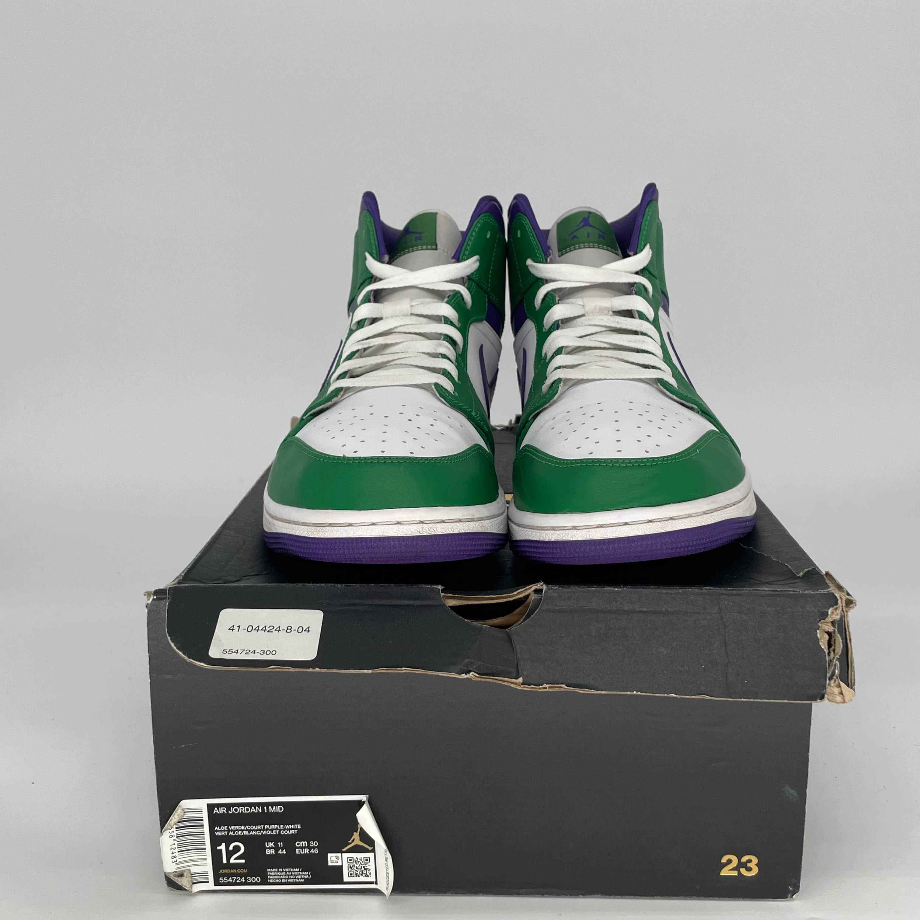 AIR JORDAN 1 MID INCREDIBLE HULK SIZE 12 554724-300