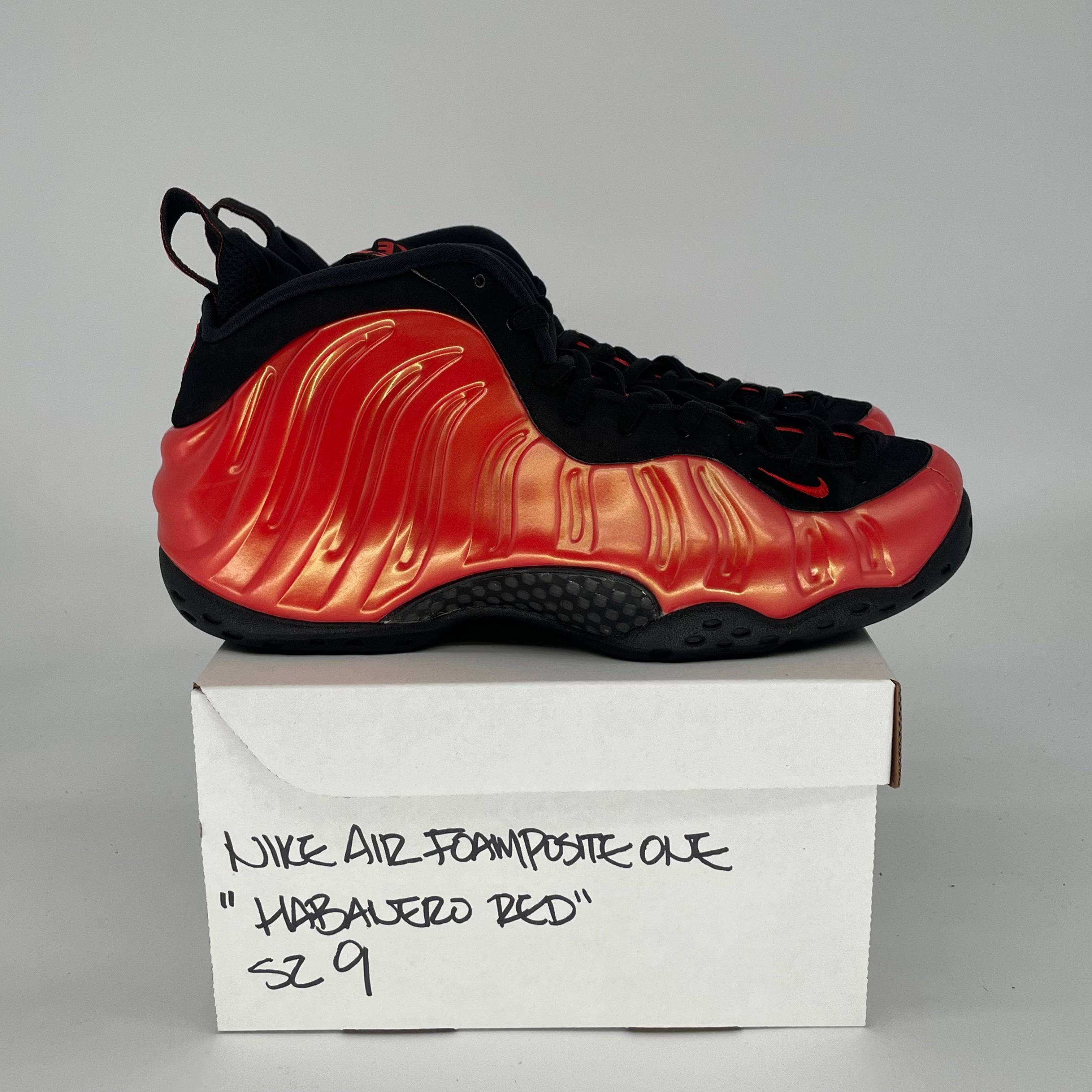 NIKE AIR FOAMPOSITE ONE HABANERO RED 314996-603 SIZE 9/10.5W