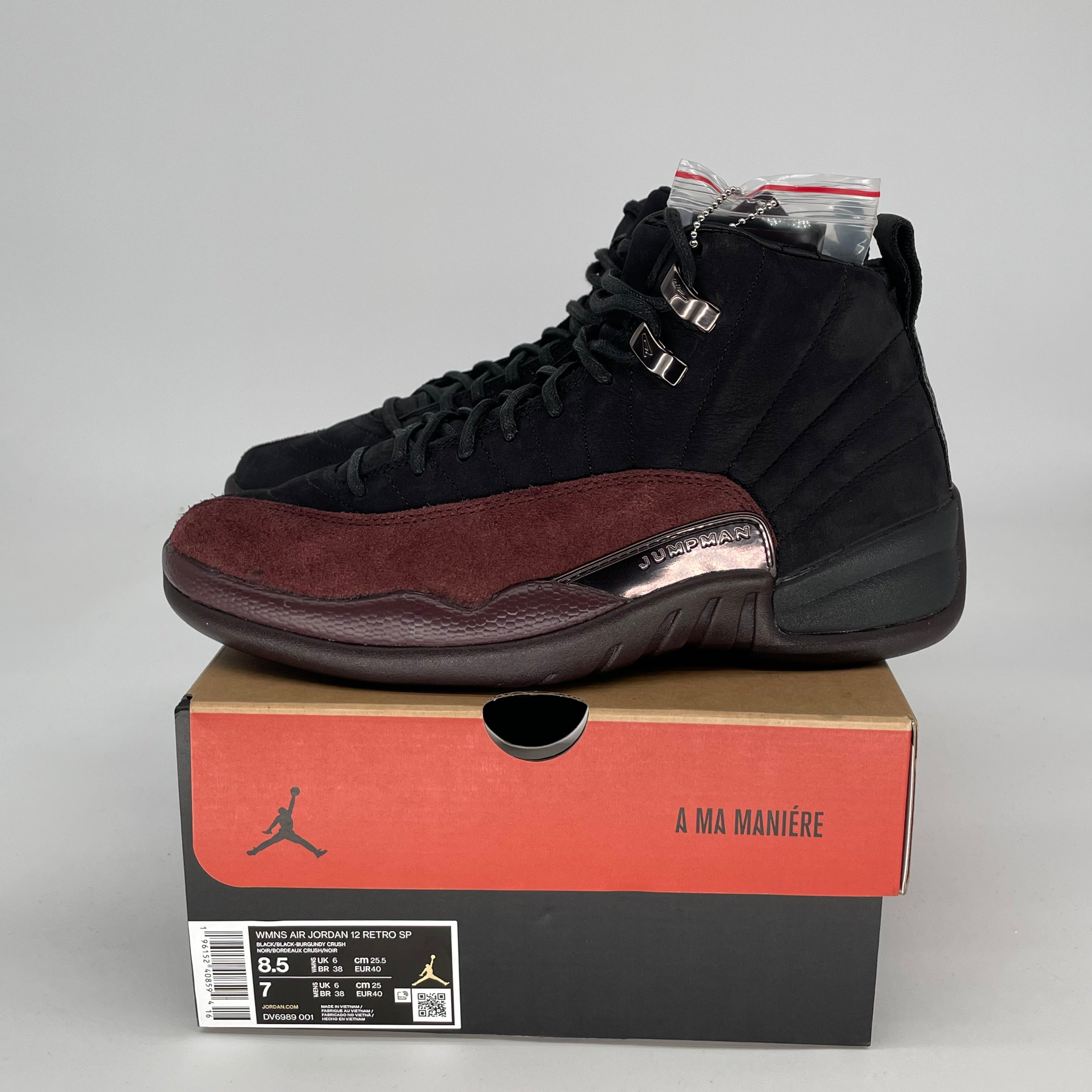 AIR JORDAN 12 A MA MANIERE BLACK W SIZE 7/8.5W DV6989-001