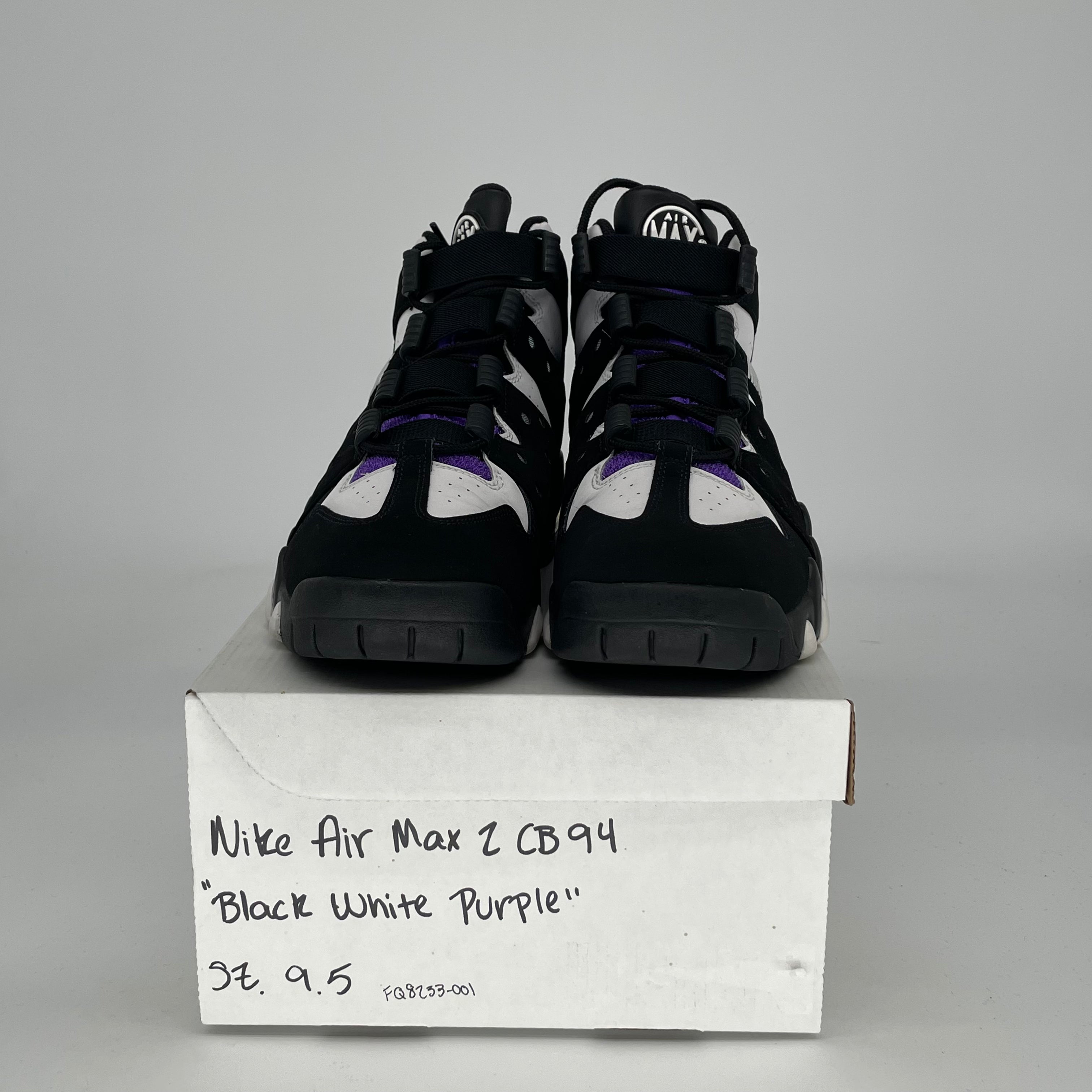 NIKE AIR MAX 2 CB 94 BLACK WHITE PURPLE SIZE 9.5/11W FQ8233-001