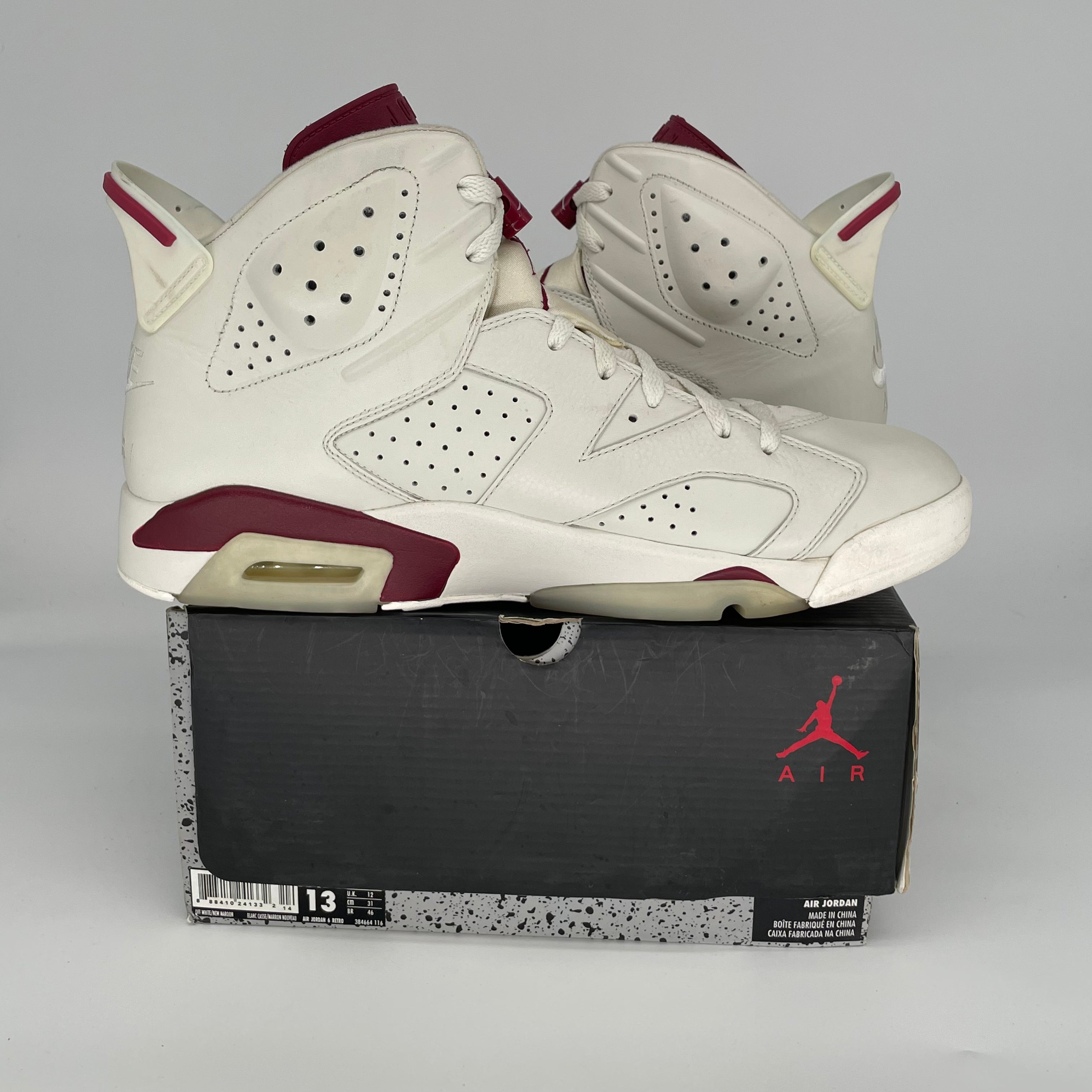 AIR JORDAN 6 MAROON SIZE 13 384664-116