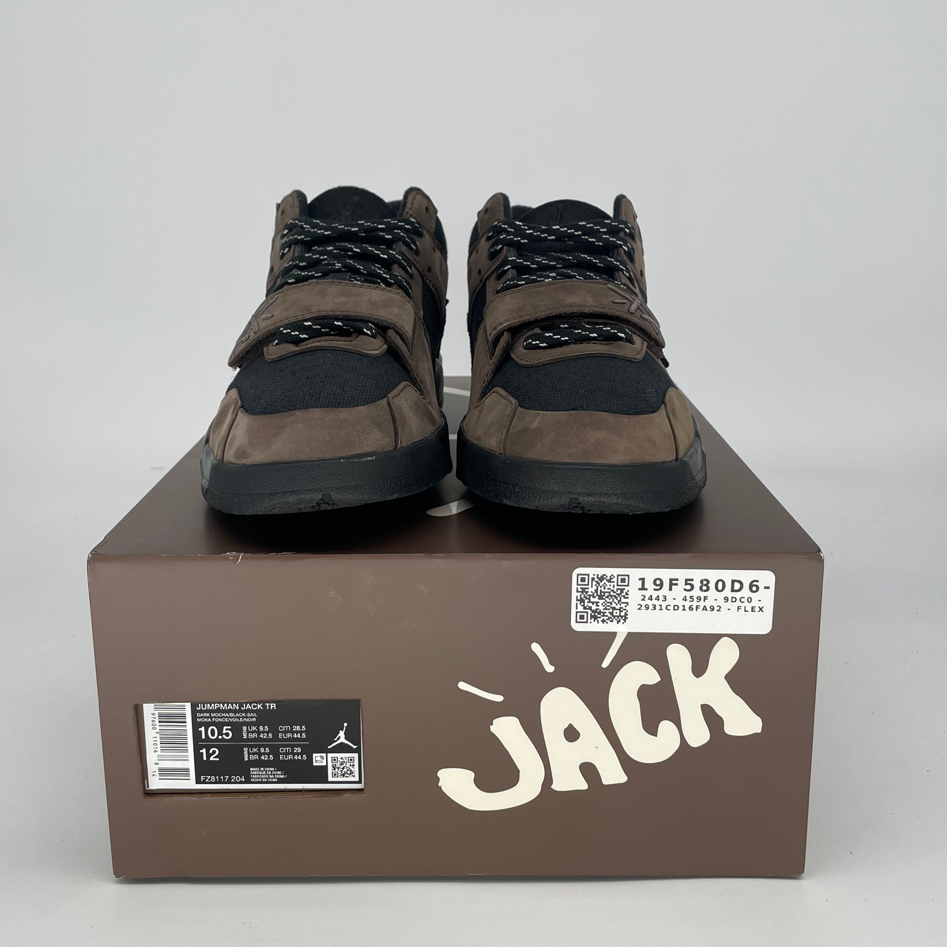 TRAVIS SCOTT X JORDAN JUMPMAN JACK TR DARK MOCHA FR8117-204 SIZE 10.5/12W
