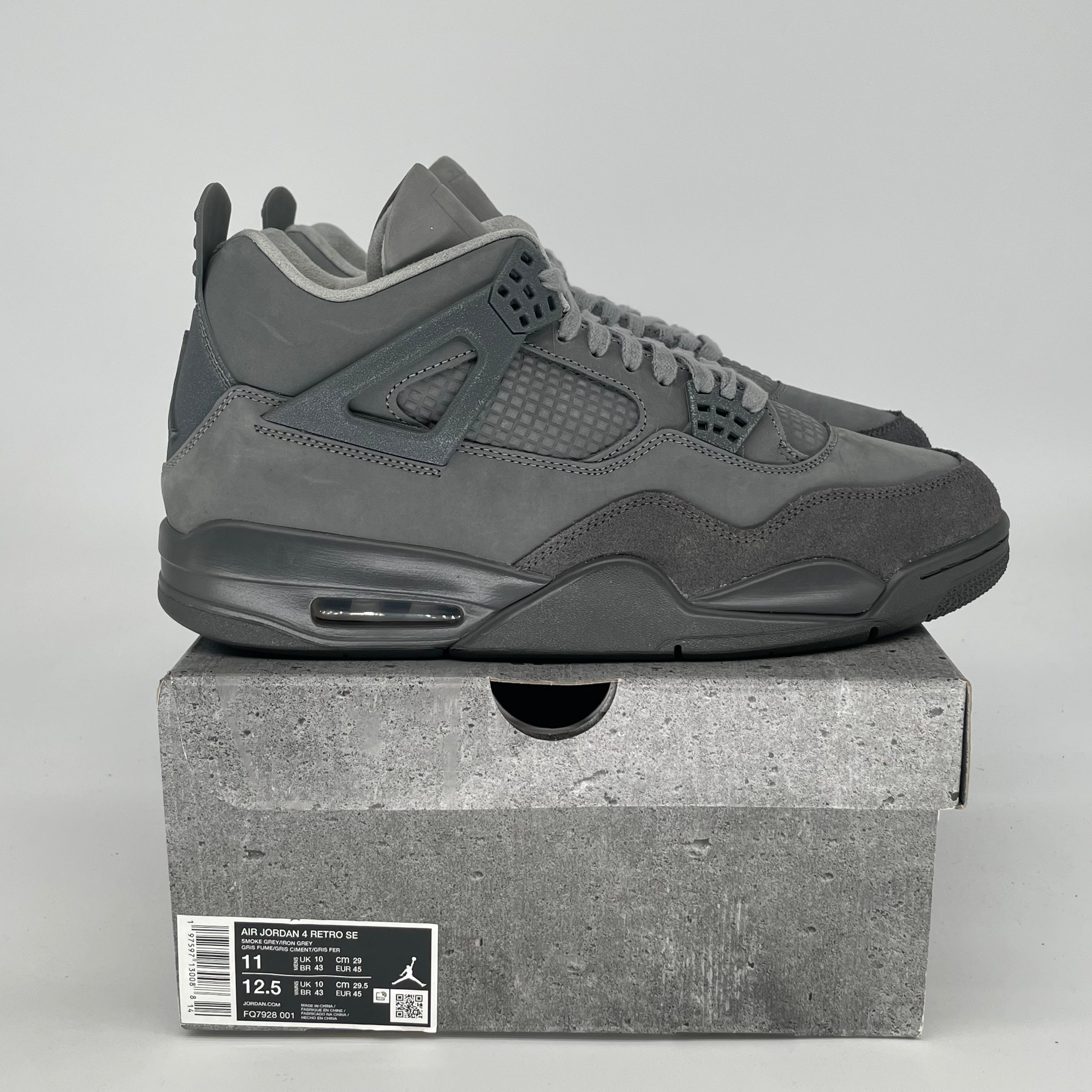 AIR JORDAN 4 WET CEMENT FQ7928-001 SIZE 11/12.5W