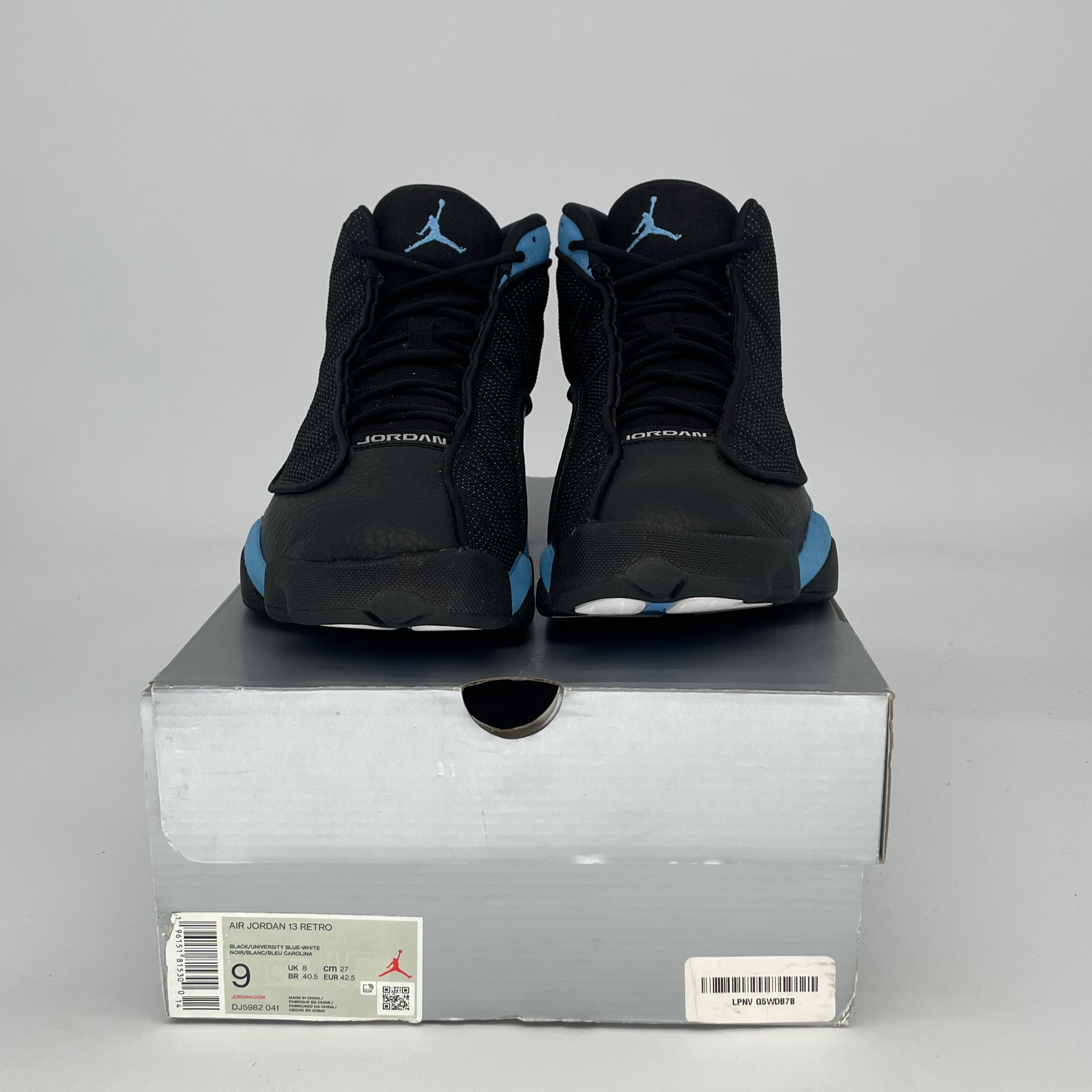 AIR JORDAN 13 BLACK UNIVERSITY BLUE DJ5982-041 SIZE 9/10.5W
