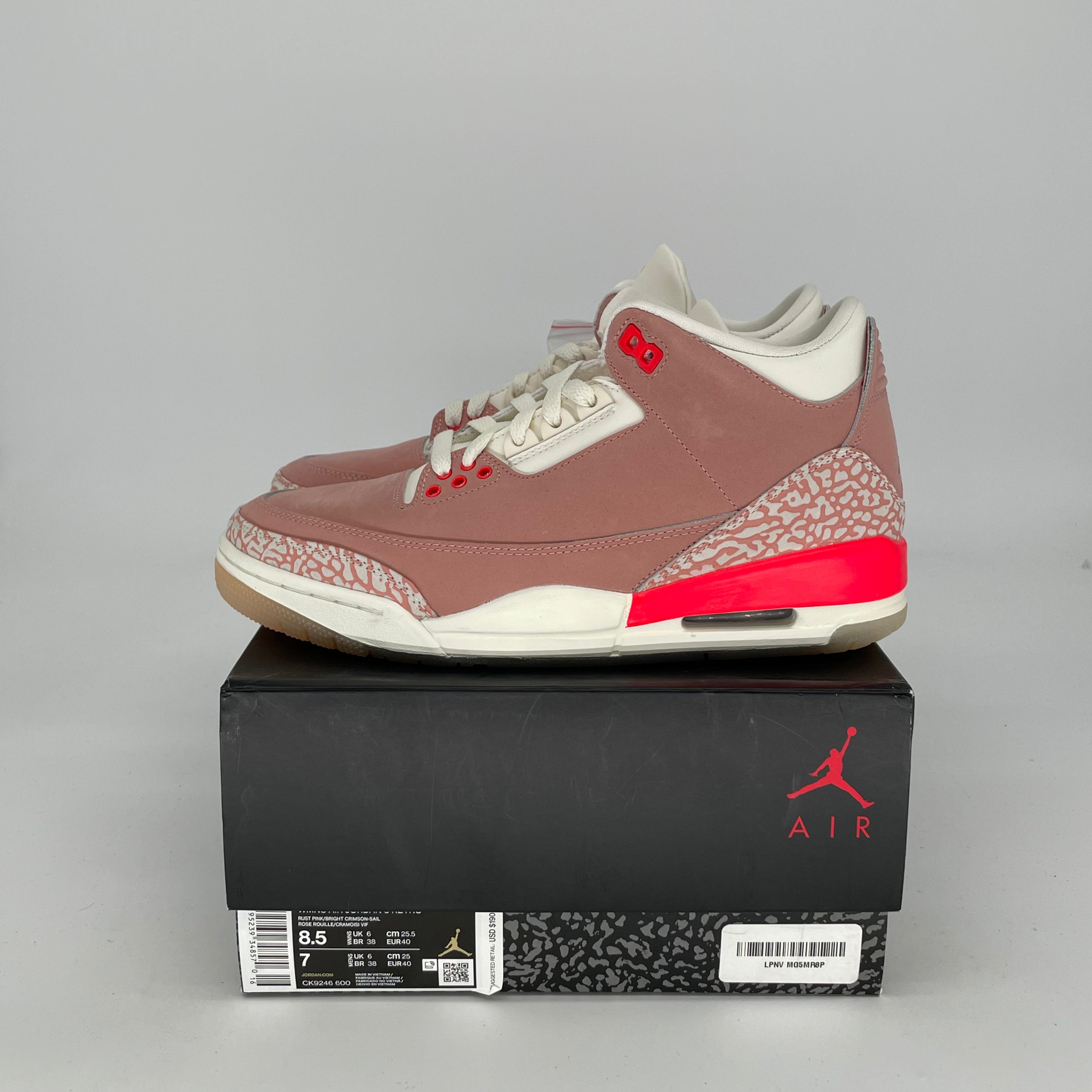 AIR JORDAN 3 RUST PINK W SIZE 7/8.5W CK9246-600