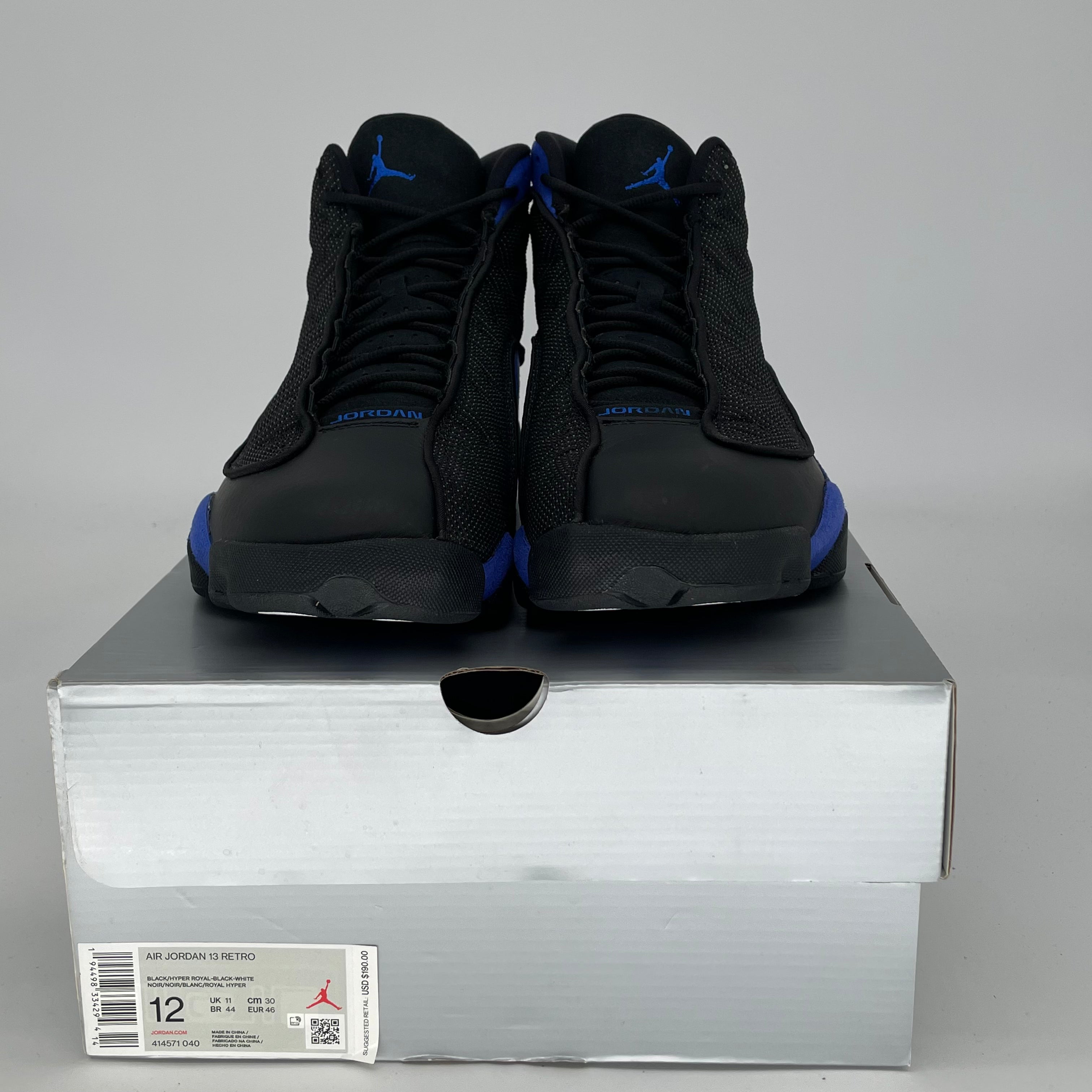 AIR JORDAN 13 BLACK HYPER ROYAL SIZE 12/13.5W 414571-040