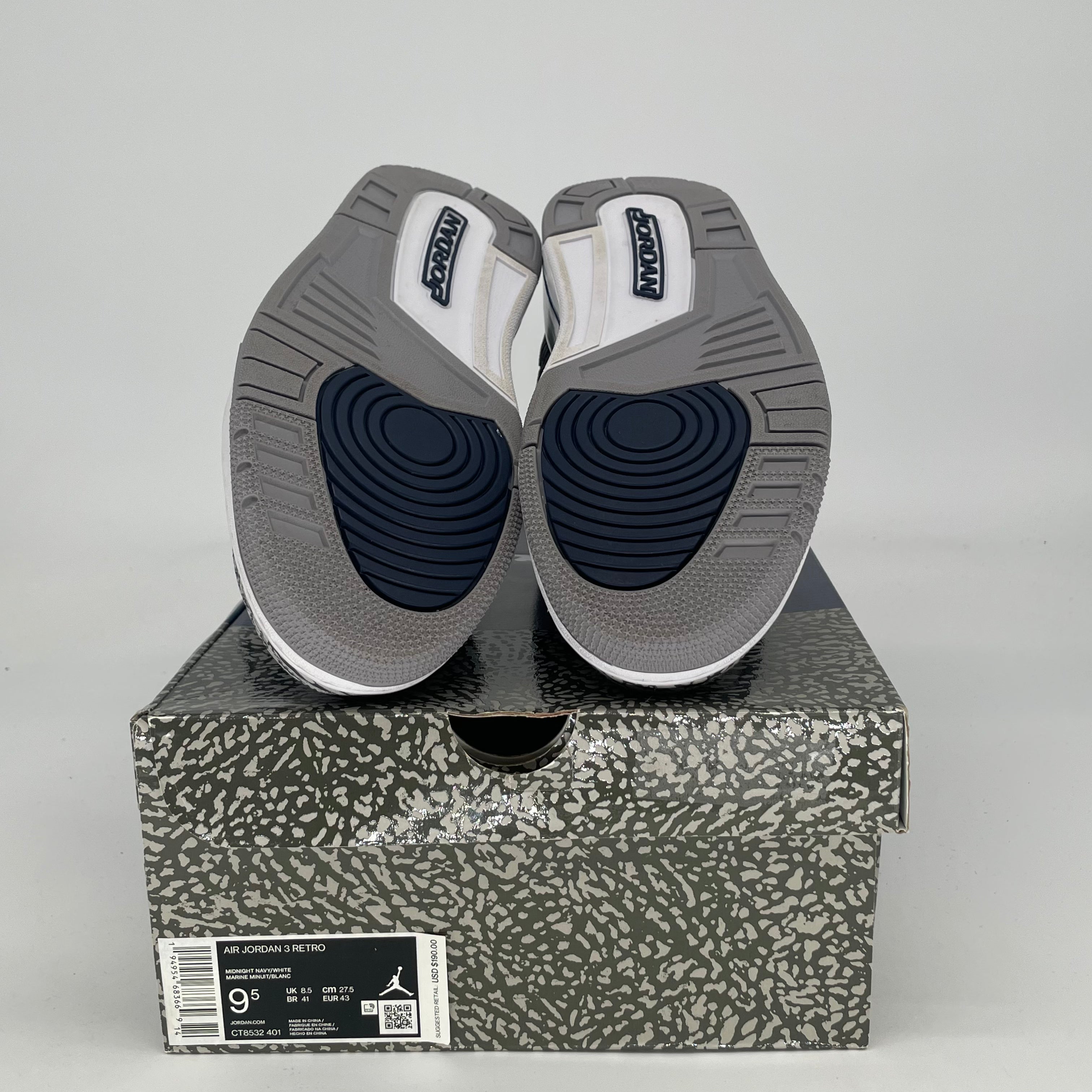 AIR JORDAN 3 GEORGETOWN CT8532-401 SIZE 9.5/11W