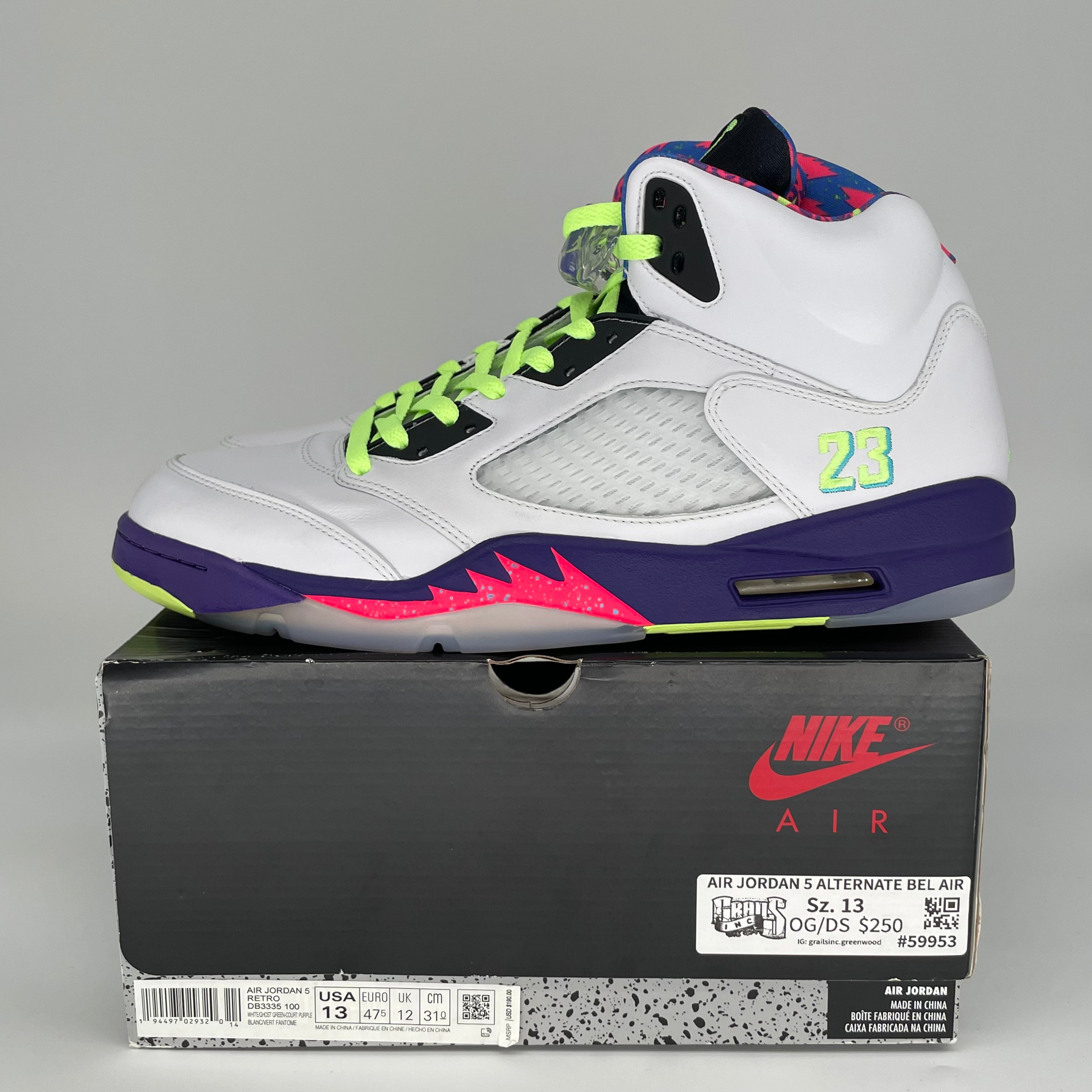 AIR JORDAN 5 ALTERNATE BEL AIR SIZE 13 DB3335-100