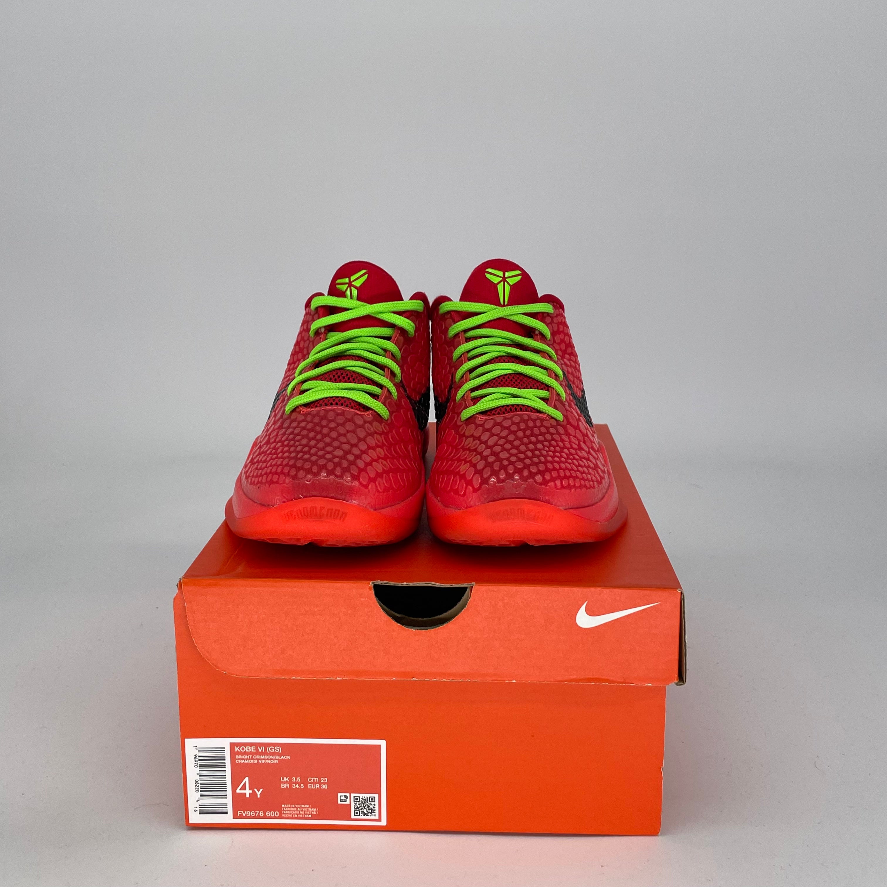 NIKE KOBE 6 REVERSE GRINCH SIZE 4/5.5W FV9676-600