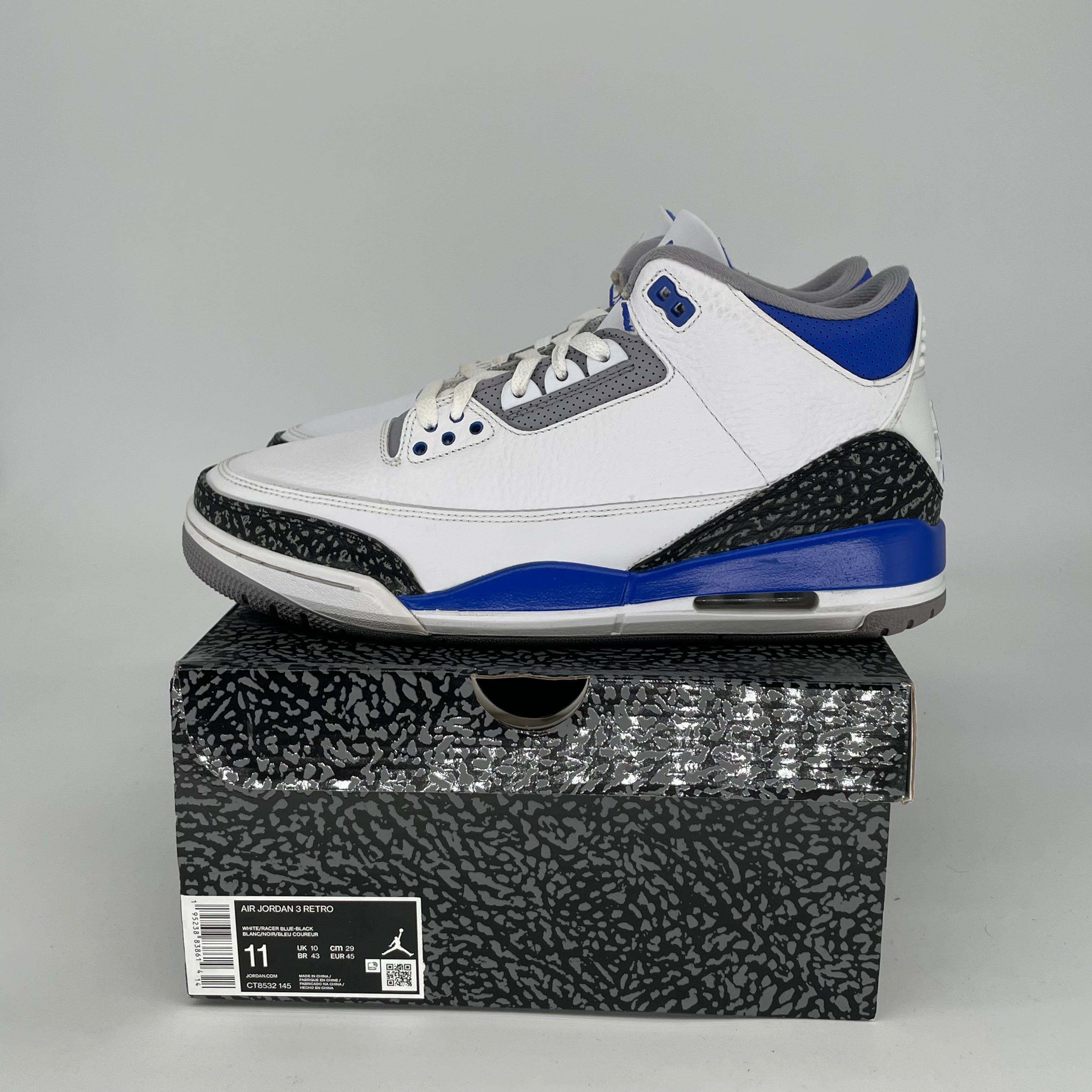 AIR JORDAN 3 RACER BLUE SIZE 11/12.5W CT8532-145