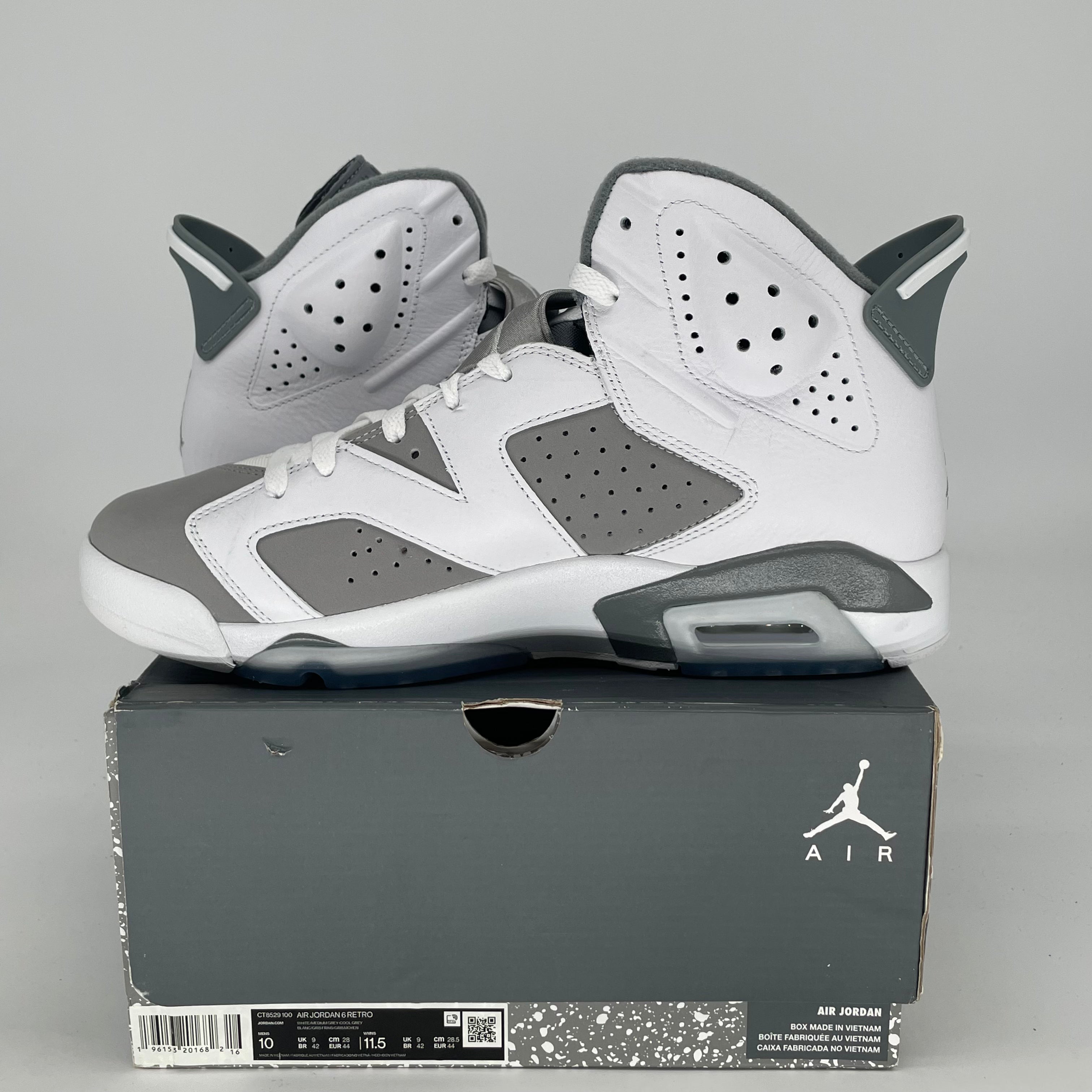 AIR JORDAN 6 COOL GREY CT8529-100 SIZE 10/11.5W