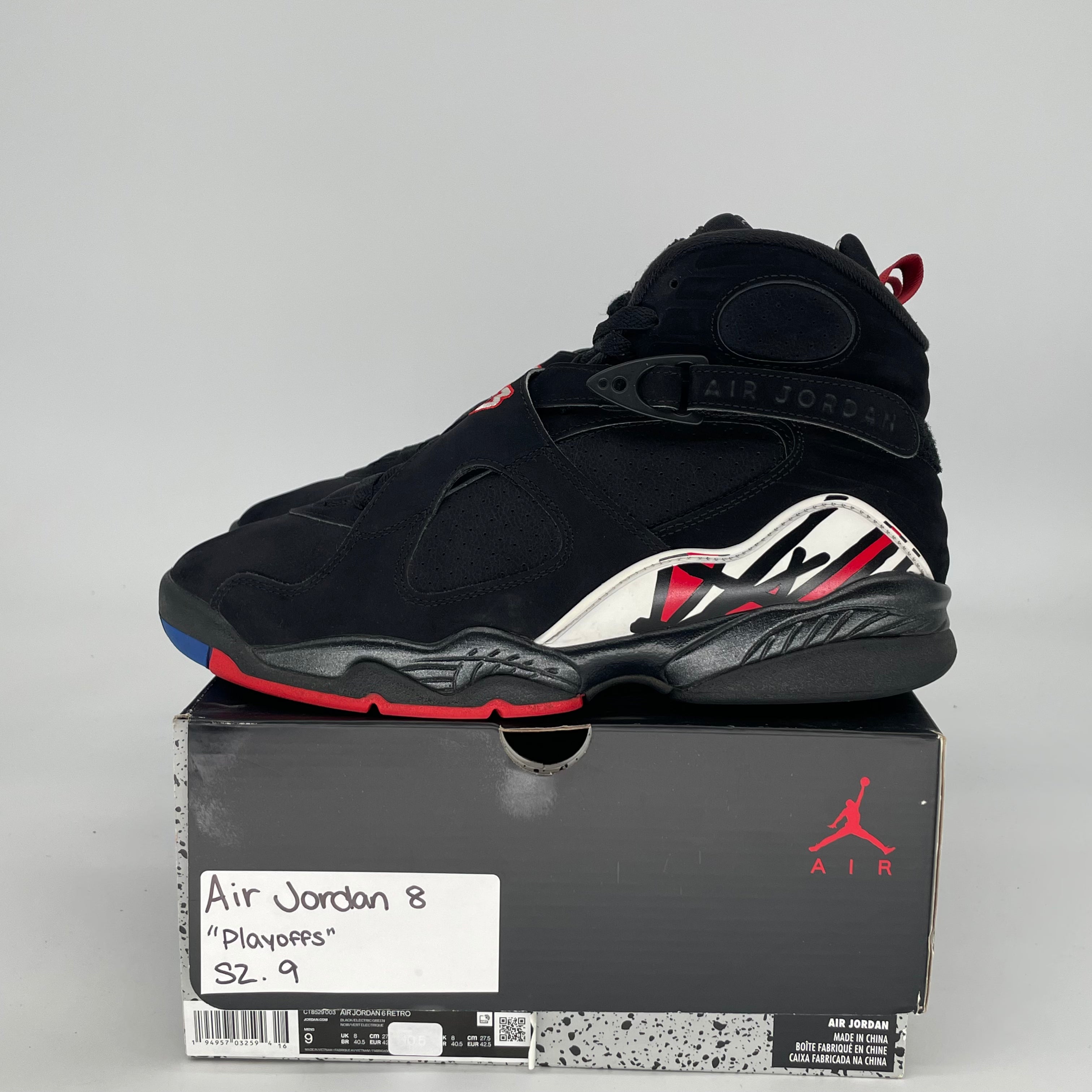 AIR JORDAN 8 PLAYOFFS 305381-062 SIZE 9/10.5W