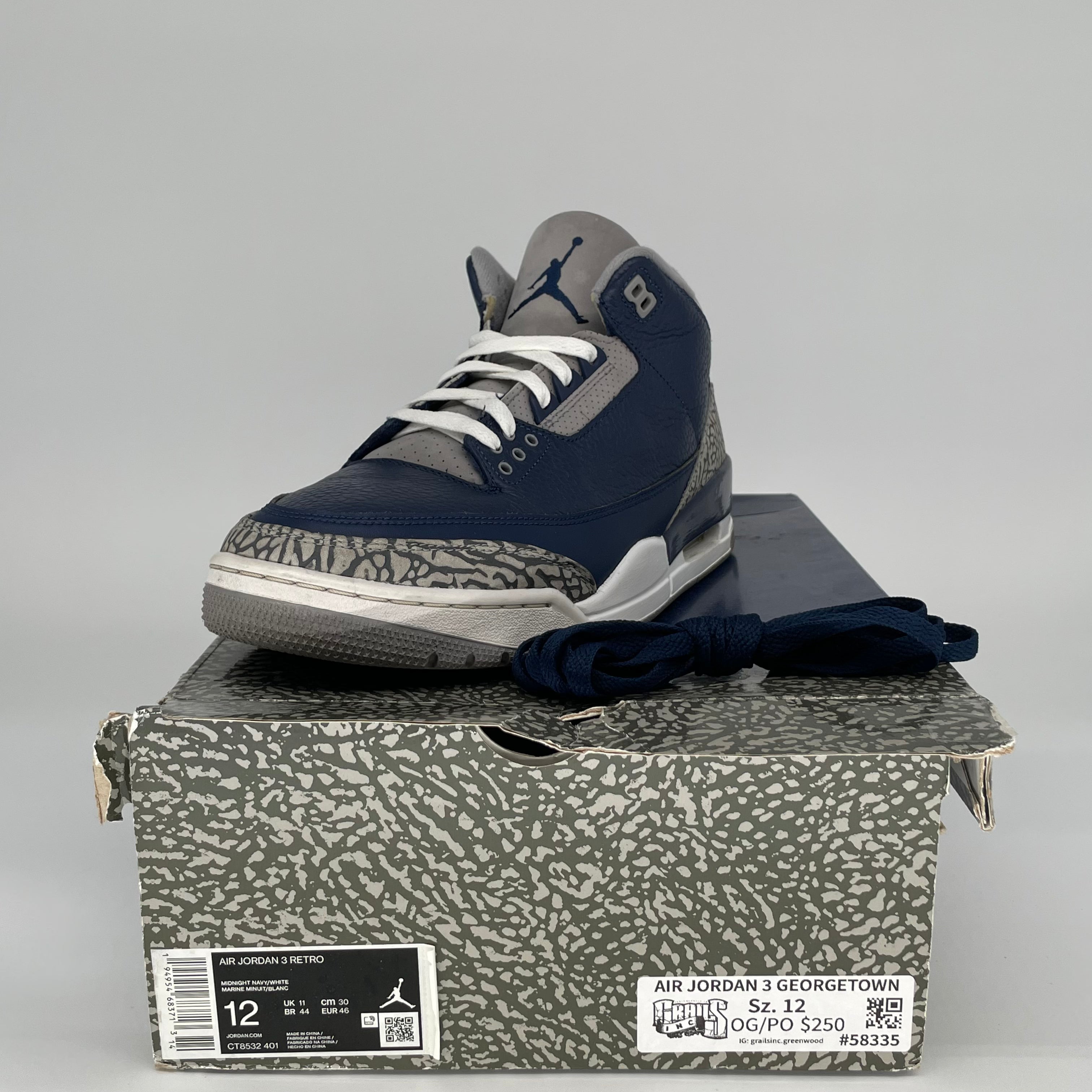 AIR JORDAN 3 GEORGETOWN SIZE 12 CT8532-401