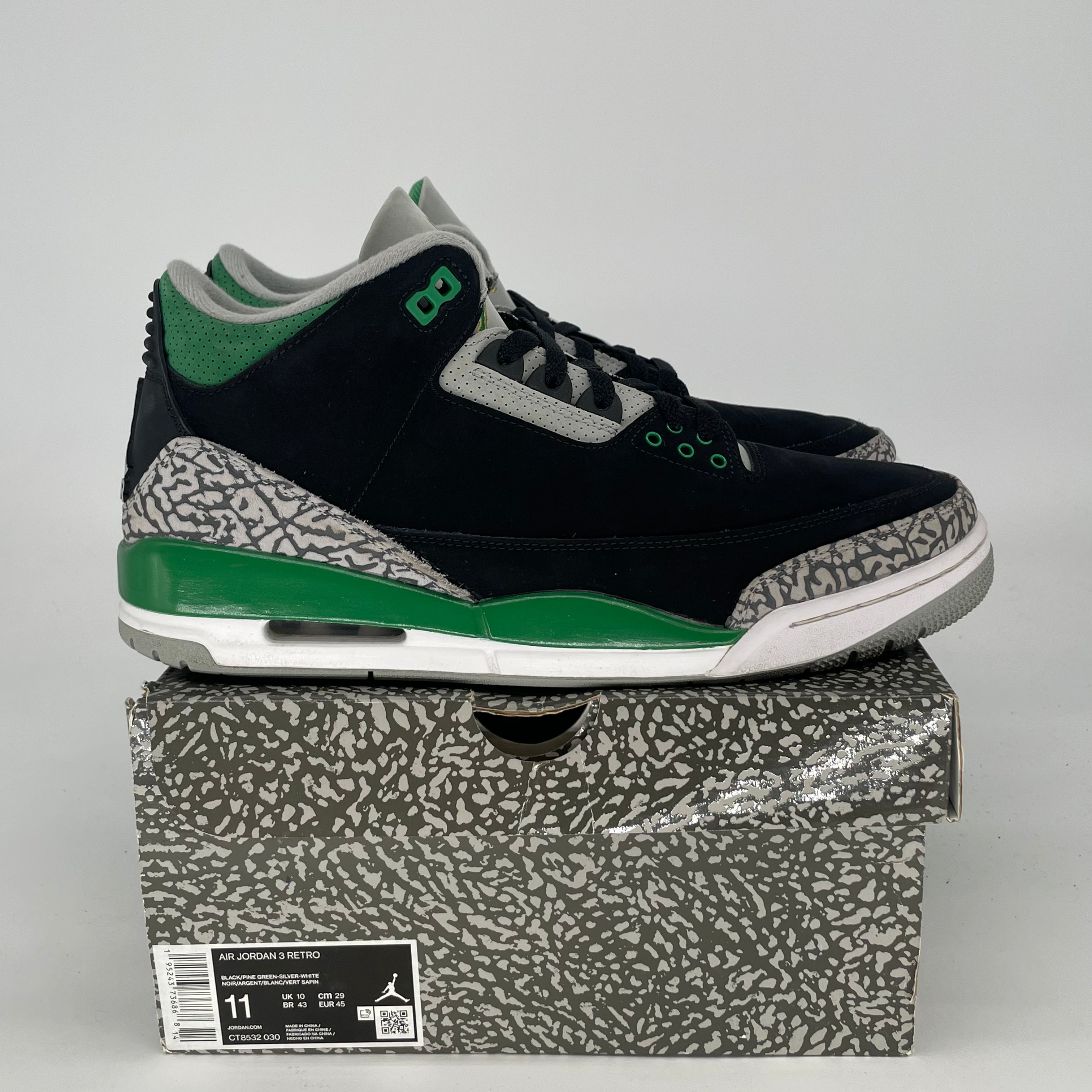 AIR JORDAN 3 PINE GREEN CT8532-030 SIZE 11/12.5W