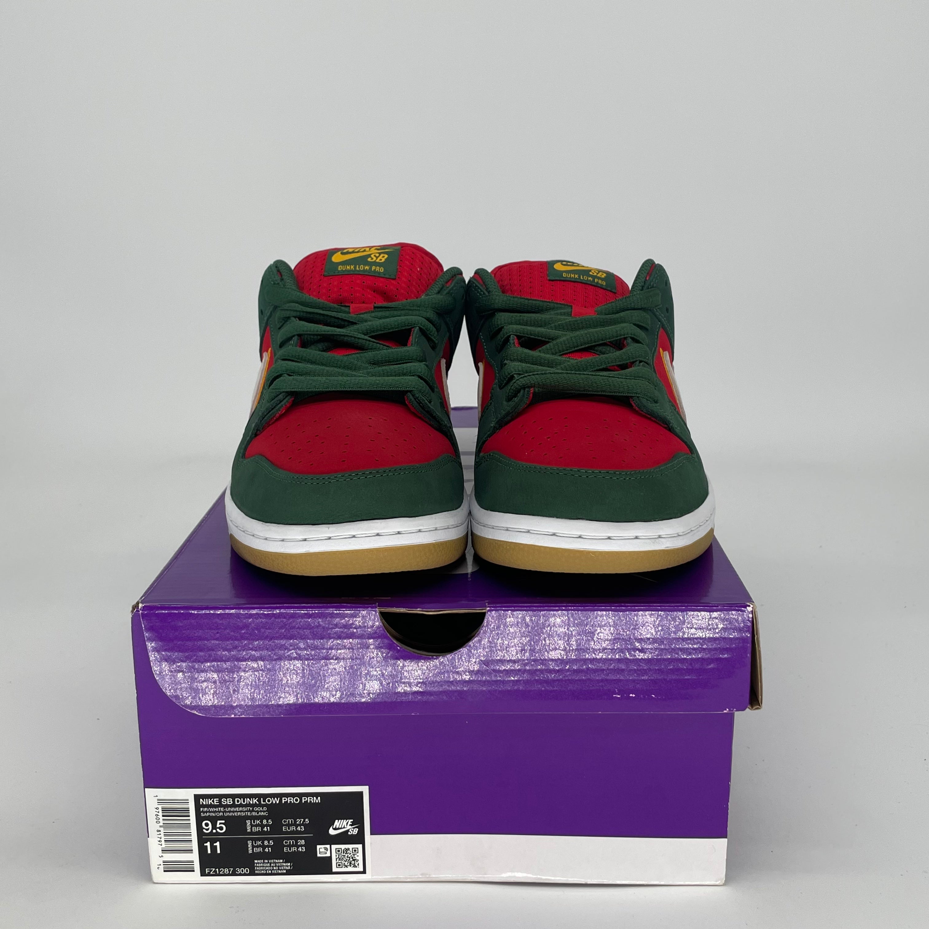 NIKE SB DUNK LOW SEATTLE SUPERSONICS FZ1287-300 SIZE 9.5/11W