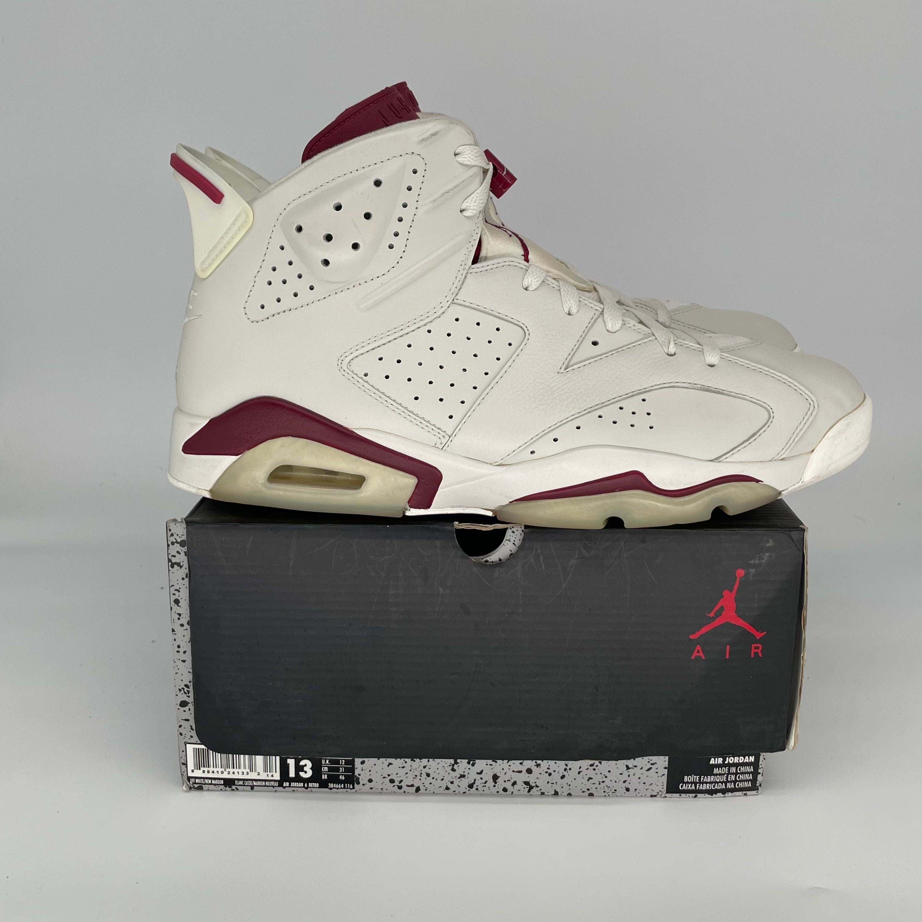 AIR JORDAN 6 MAROON SIZE 13 384664-116