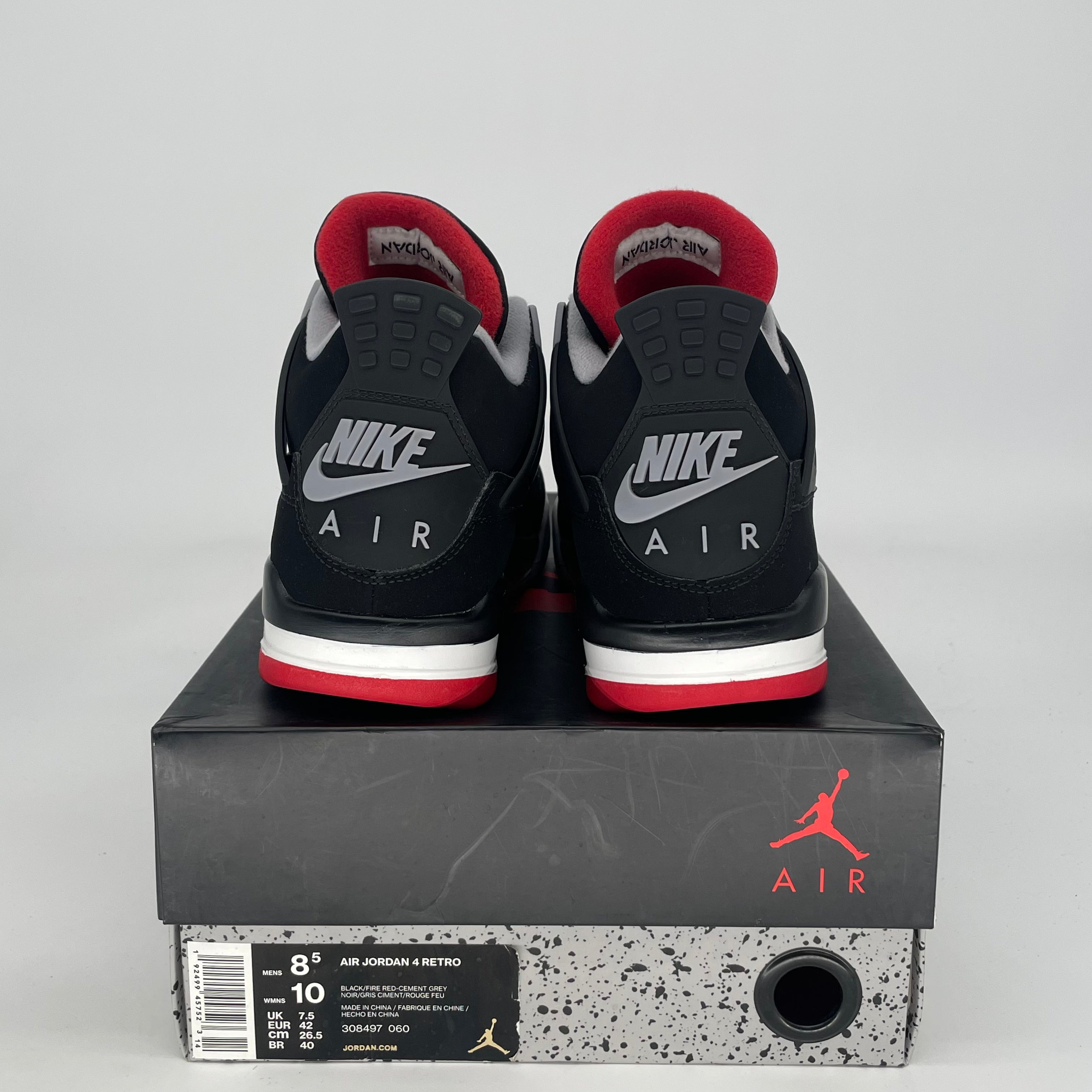 AIR JORDAN 4 BRED 2019 308497-060 SIZE 8.5/10W