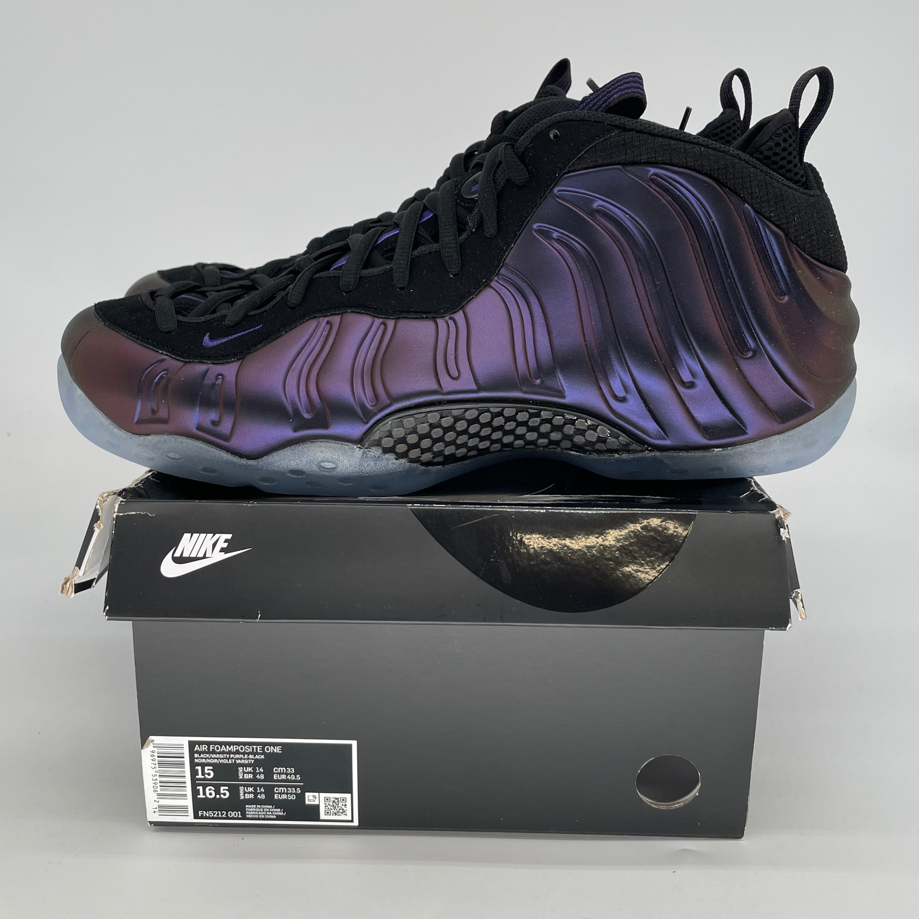 NIKE AIR FOAMPOSITE ONE EGGPLANT SIZE 15 FN5212-001