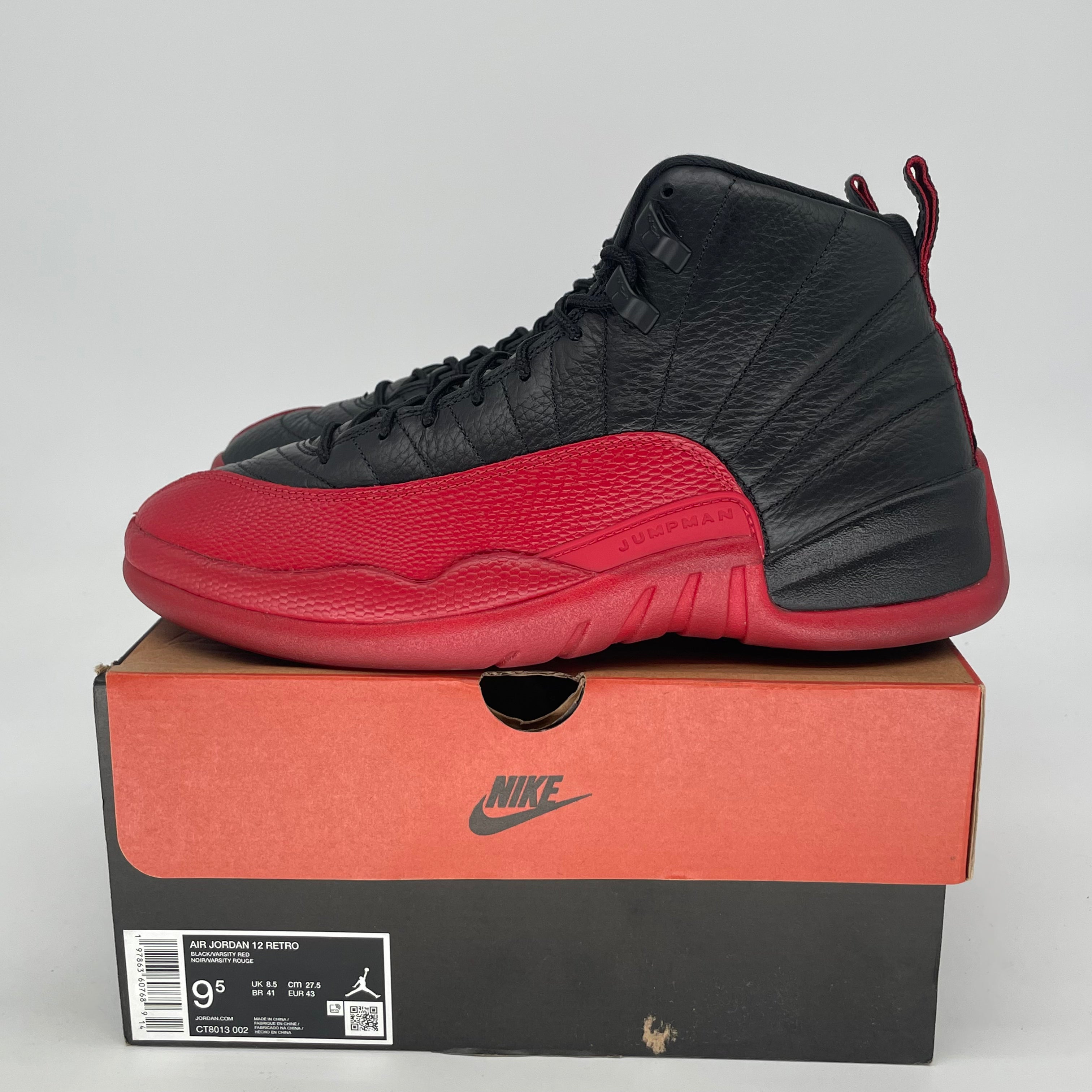 AIR JORDAN 12 FLU GAME CT8013-002 SIZE 9.5/11W