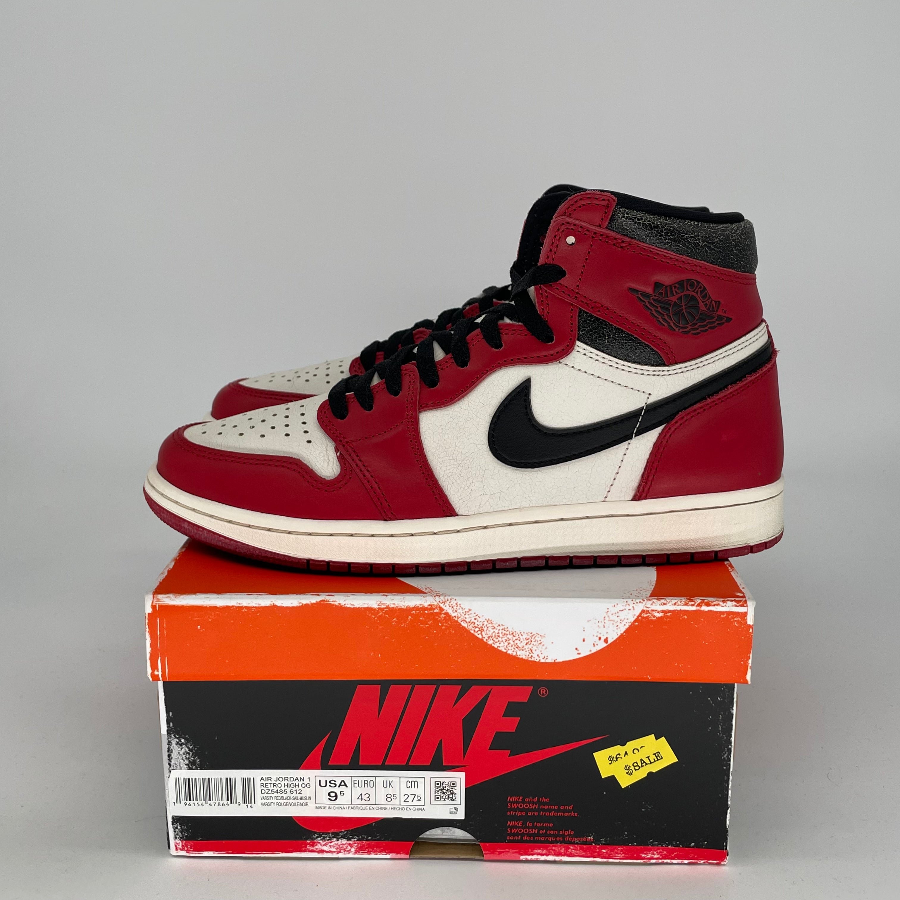 AIR JORDAN 1 CHICAGO LOST AND FOUND SIZE 9.5/11W DZ5485-612