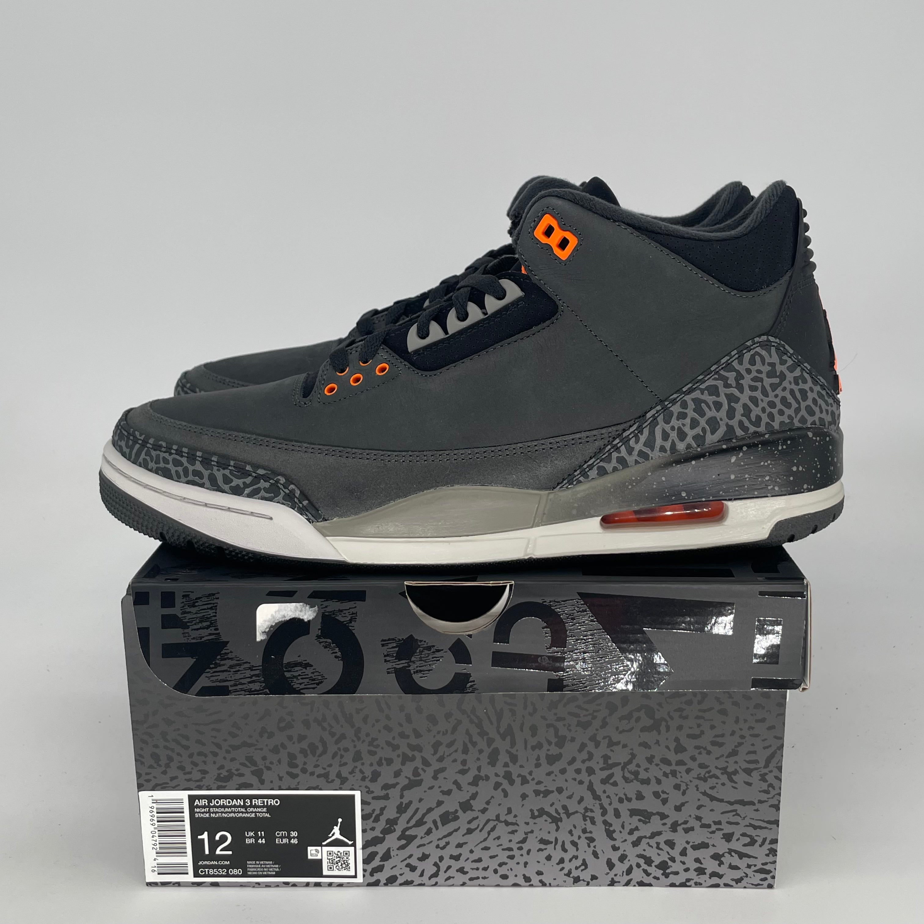 AIR JORDAN 3 FEAR CT8532-080 SIZE 12/13.5W
