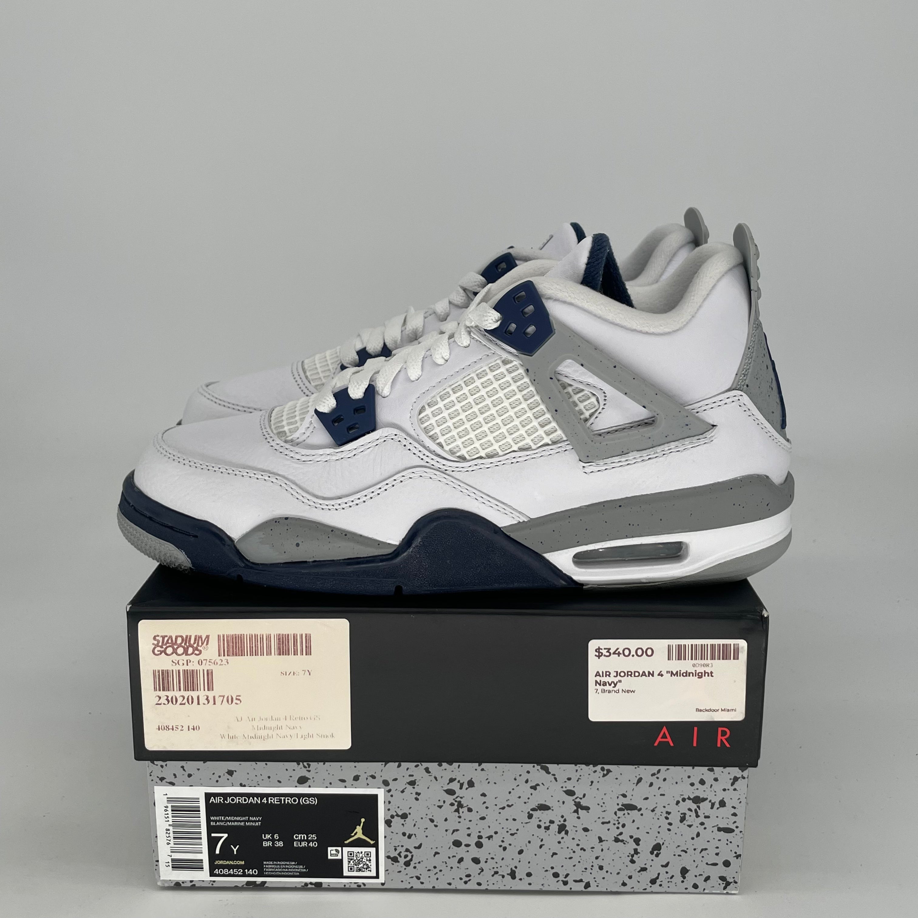 AIR JORDAN 4 MIDNIGHT NAVY 408452-140 SIZE 7/8.5W