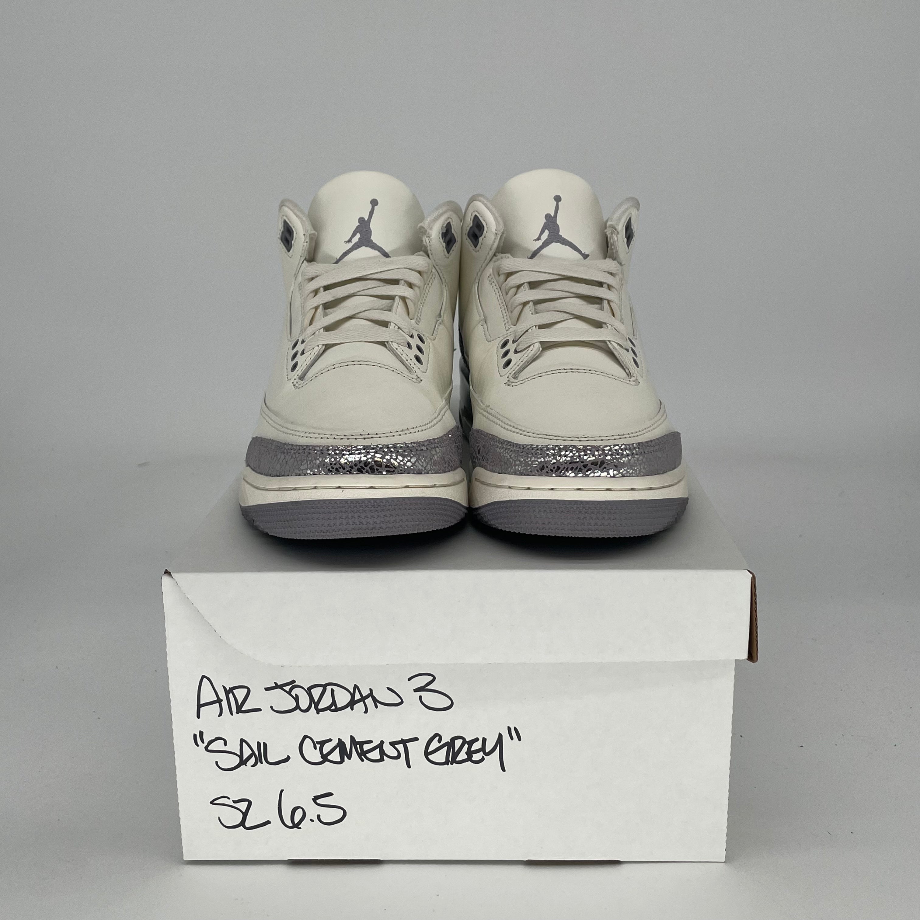 AIR JORDAN 3 SAIL CEMENT GREY W CK9246-100 SIZE 6.5/8W
