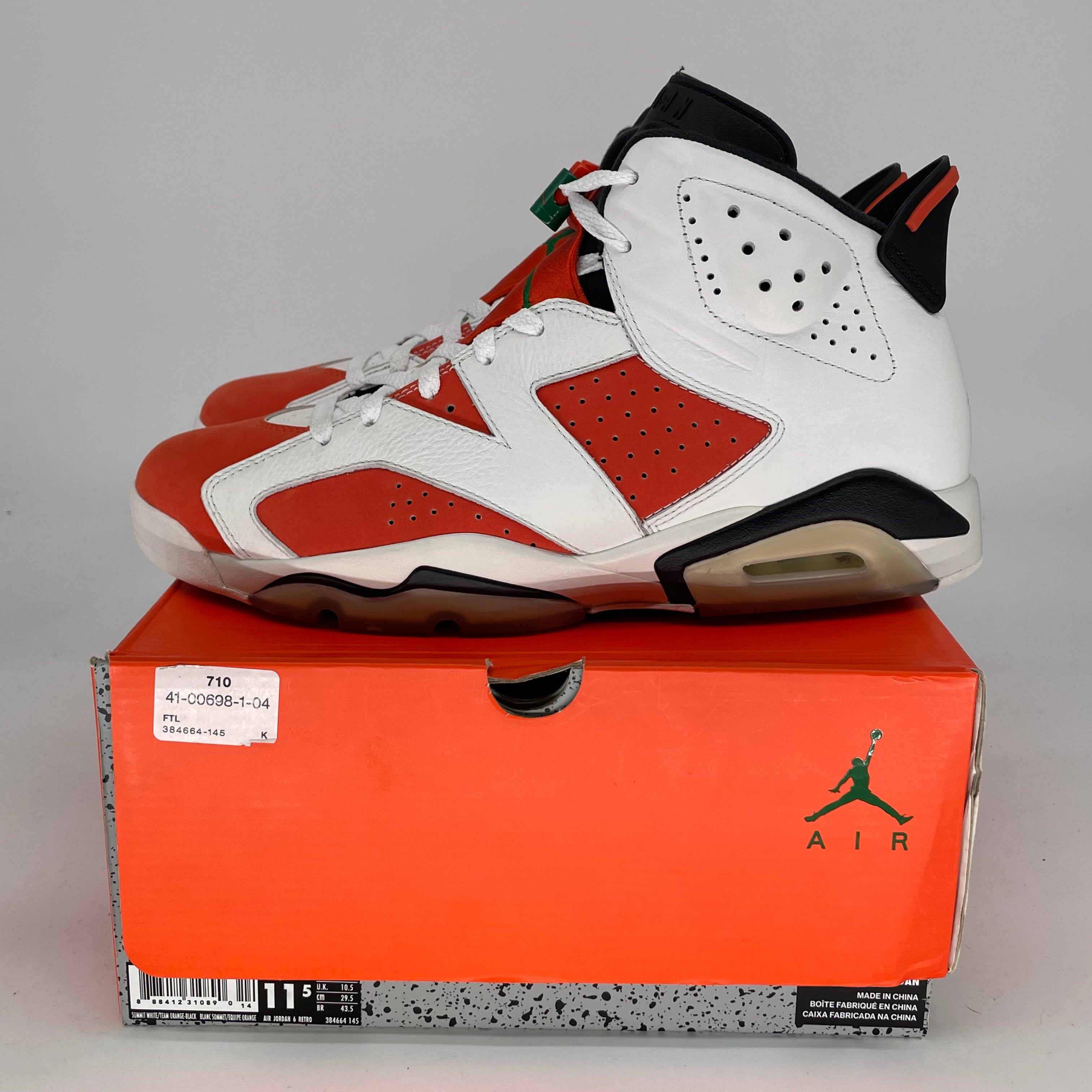 AIR JORDAN 6 GATORADE LIKE MIKE WHITE SIZE 11.5 384664-145