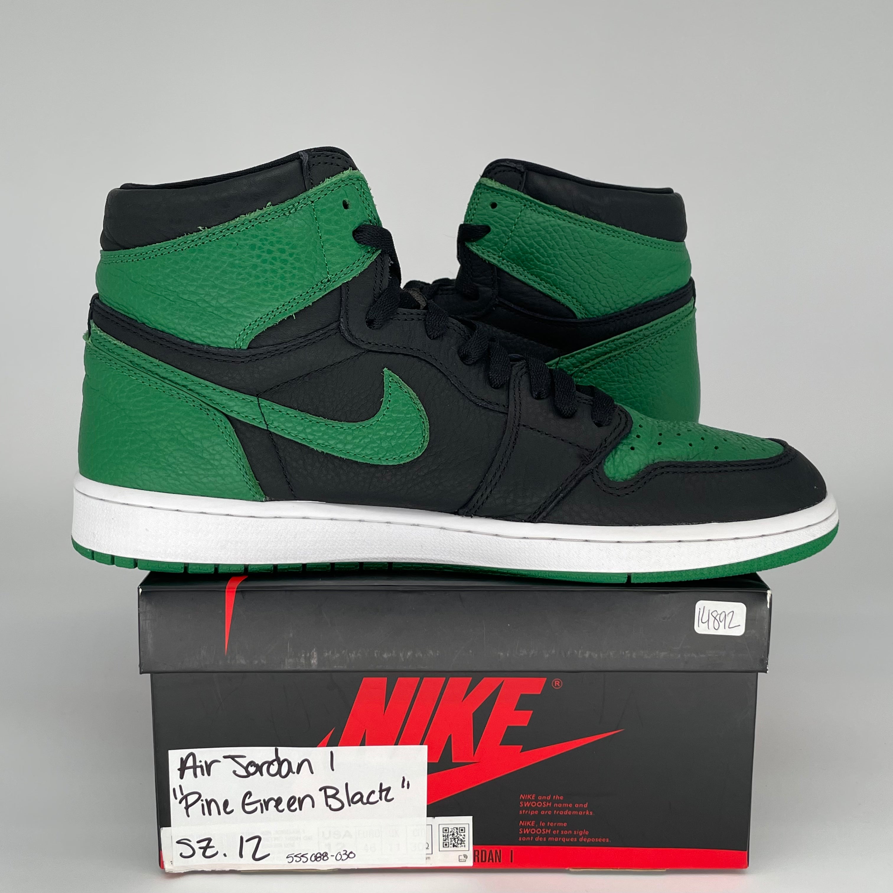 AIR JORDAN 1 PINE GREEN BLACK SIZE 12 555088-030