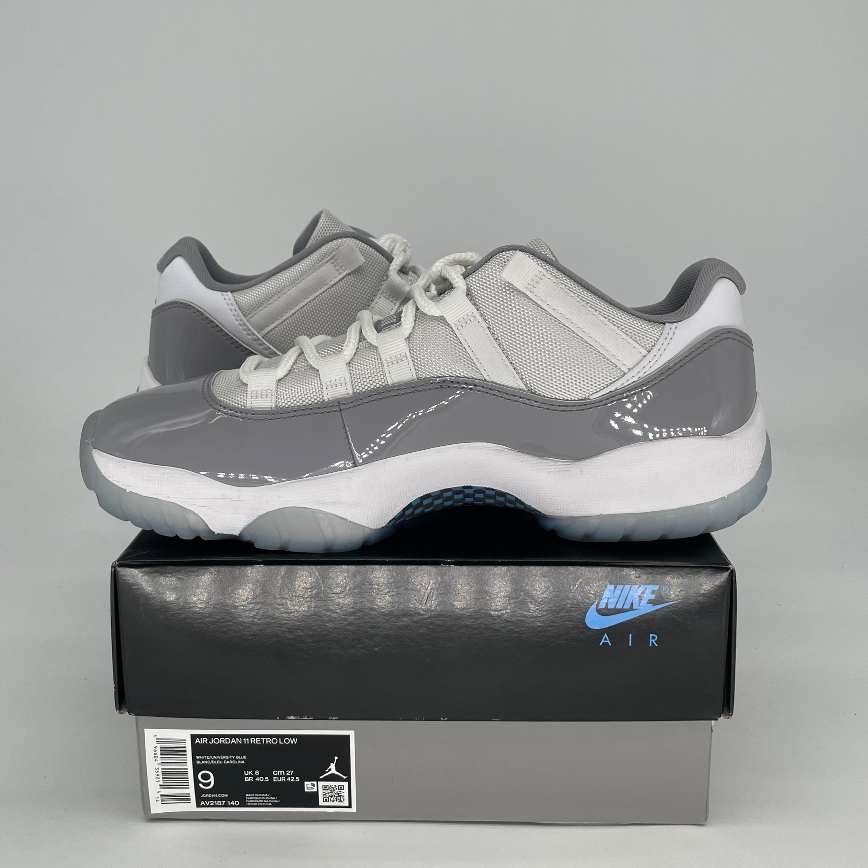 AIR JORDAN 11 LOW CEMENT GREY AV2187-140 SIZE 9/10.5W