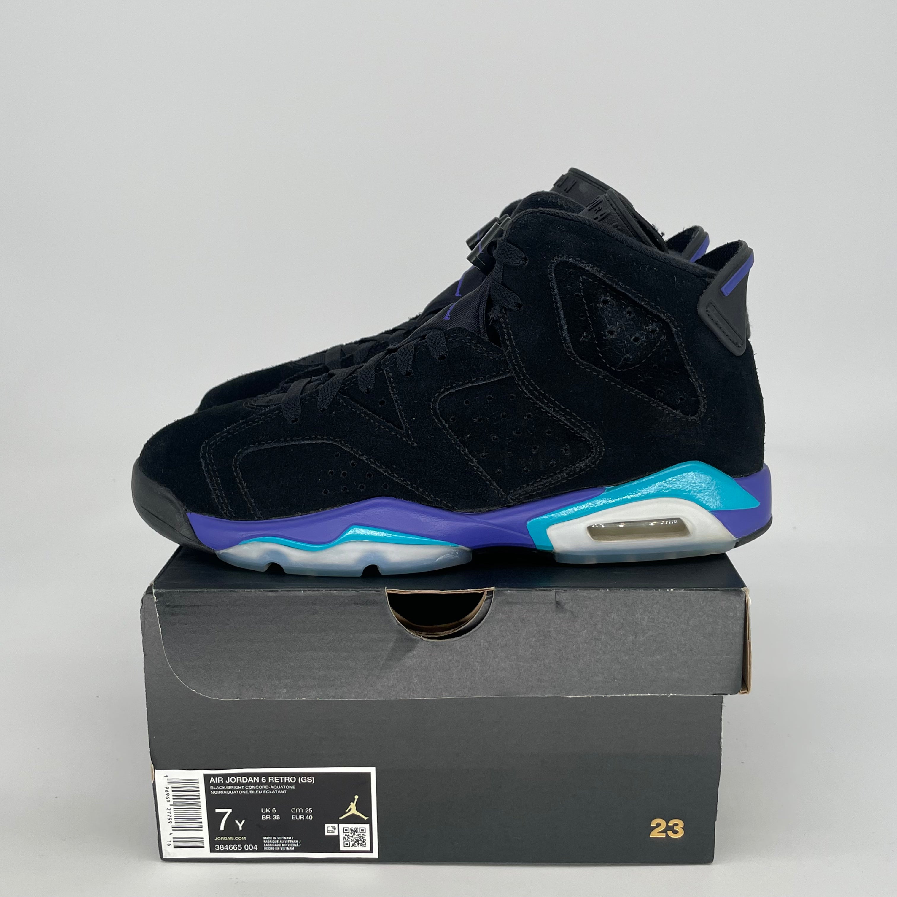 AIR JORDAN 6 AQUA 384665-004 SIZE 7/8.5W