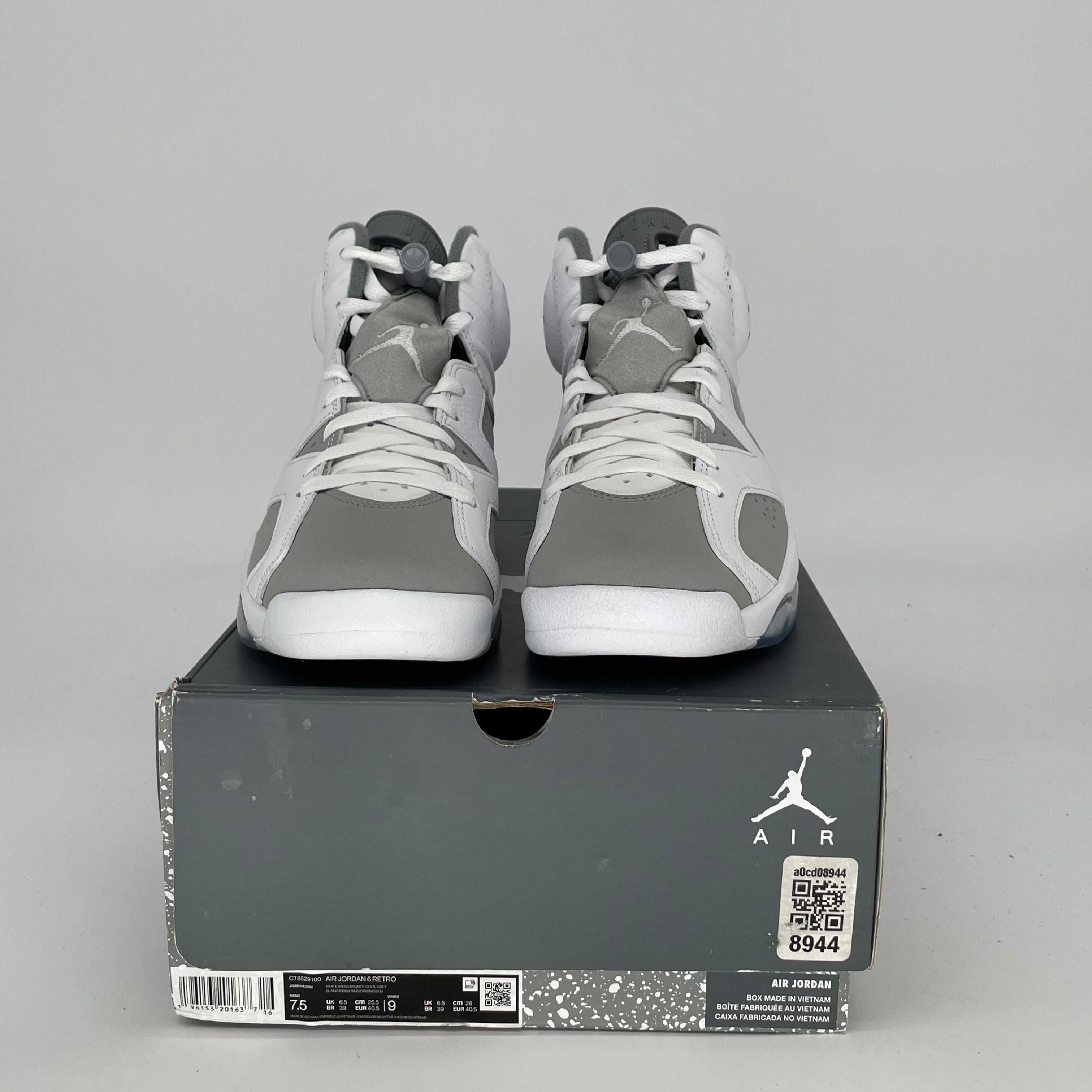 AIR JORDAN 6 COOL GREY SIZE 7.5/9W CT8529-100