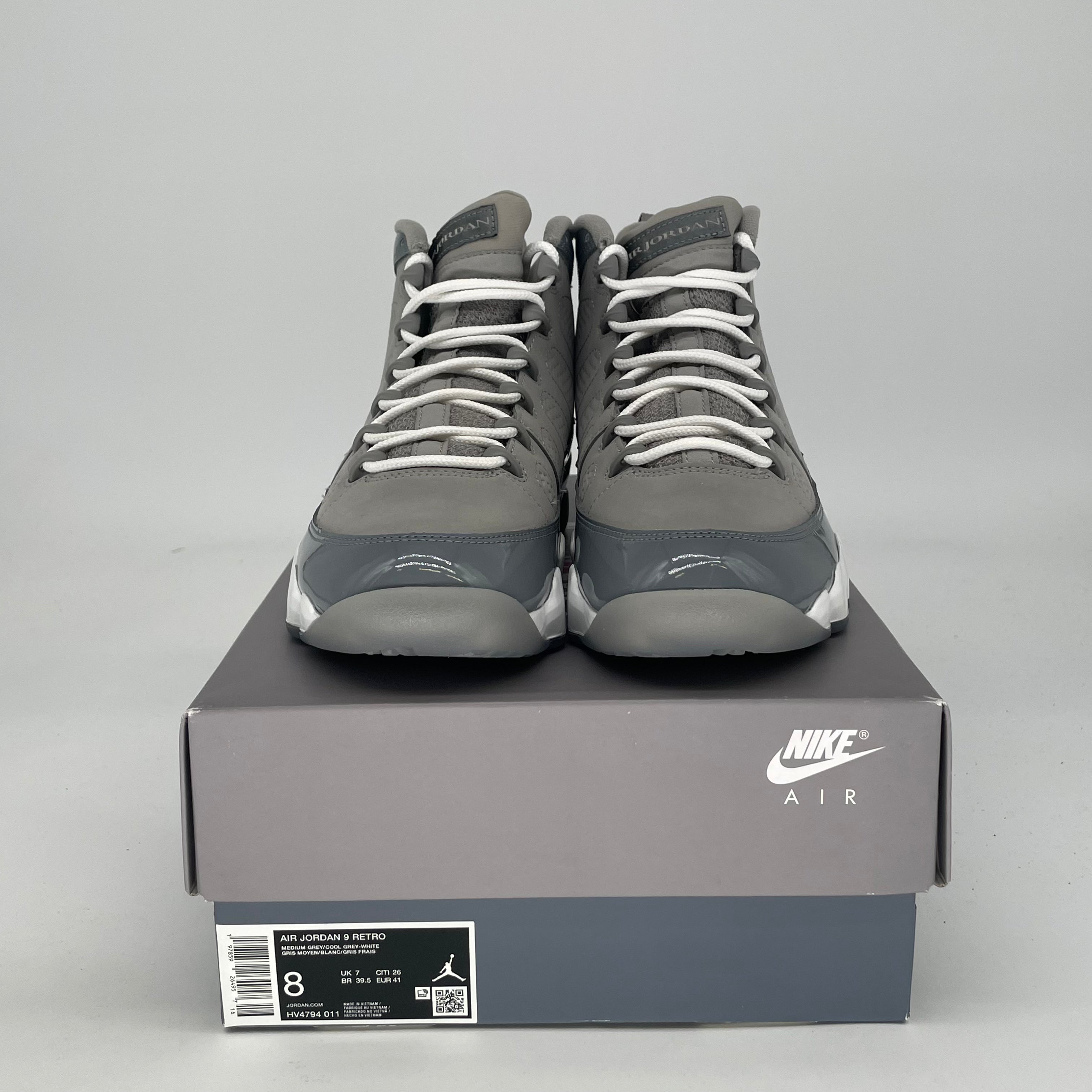 AIR JORDAN 9 COOL GREY HV4794-011 SIZE 8/9.5W
