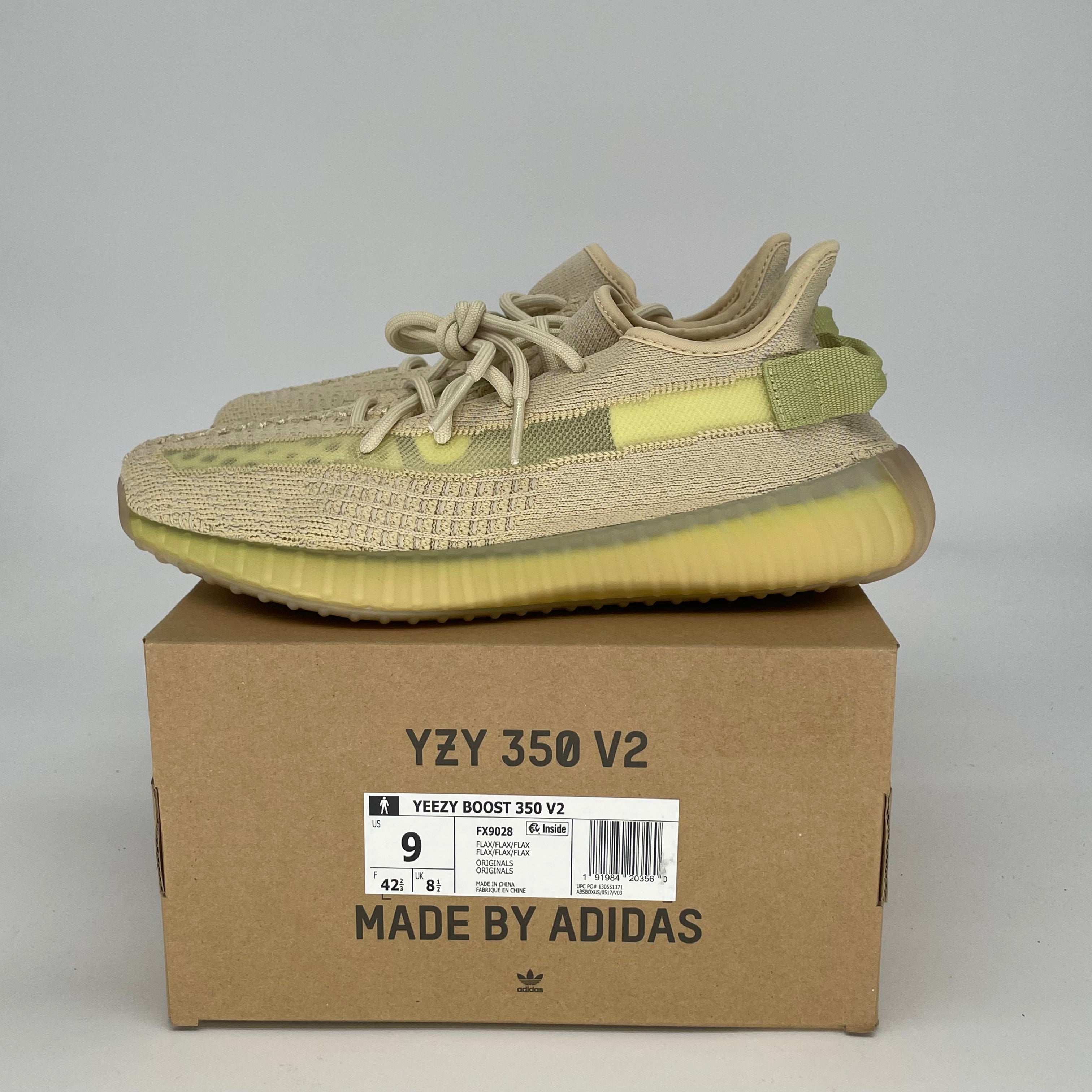 ADIDAS YEEZY 350 V2 FLAX FX9028 SIZE 9/10.5W